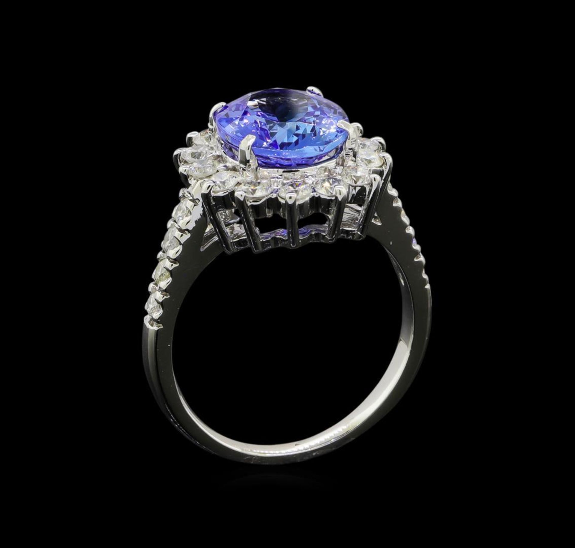 3.37 ctw Tanzanite and Diamond Ring - 14KT White Gold - Image 4 of 5