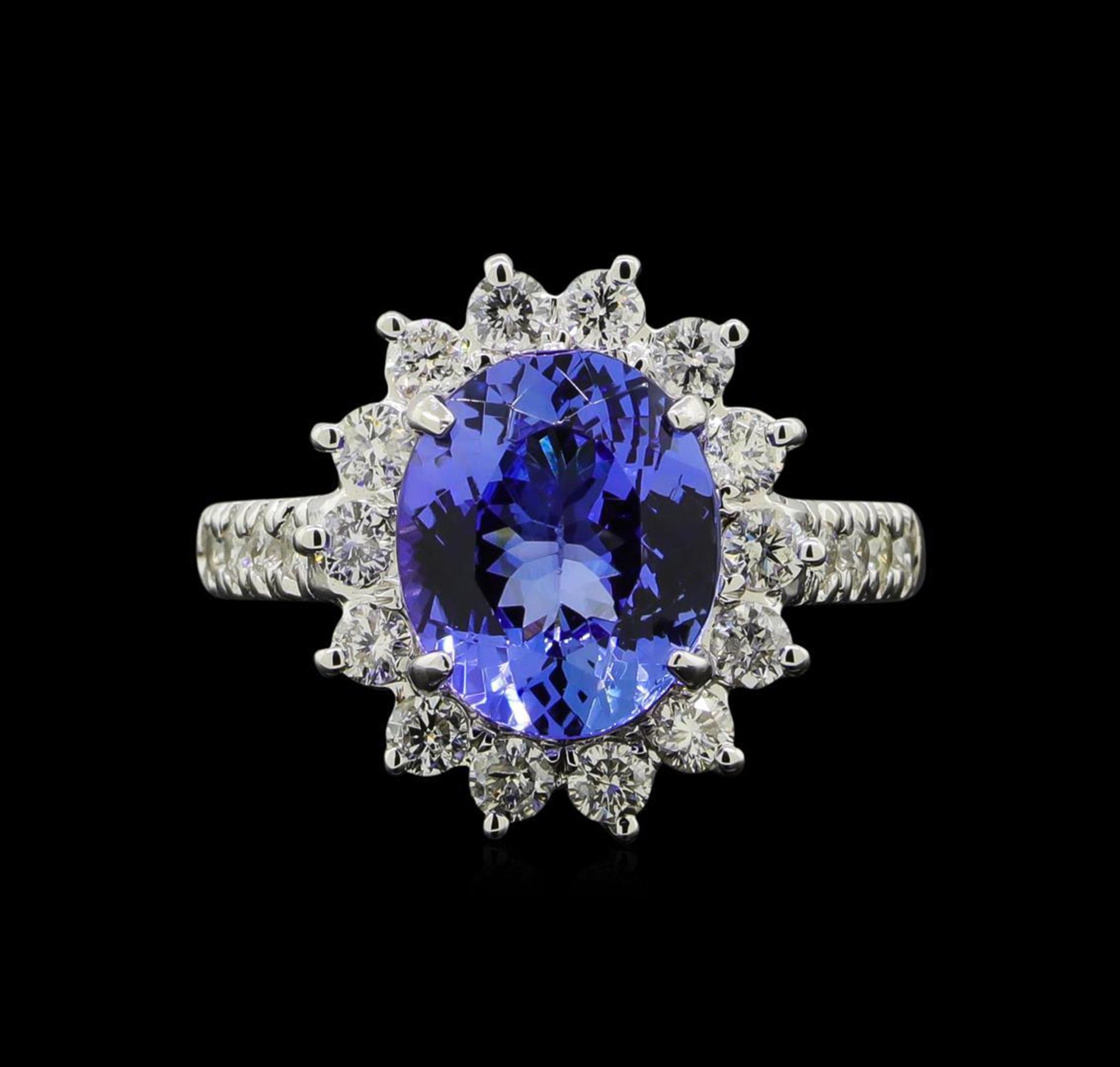 3.37 ctw Tanzanite and Diamond Ring - 14KT White Gold - Image 2 of 5