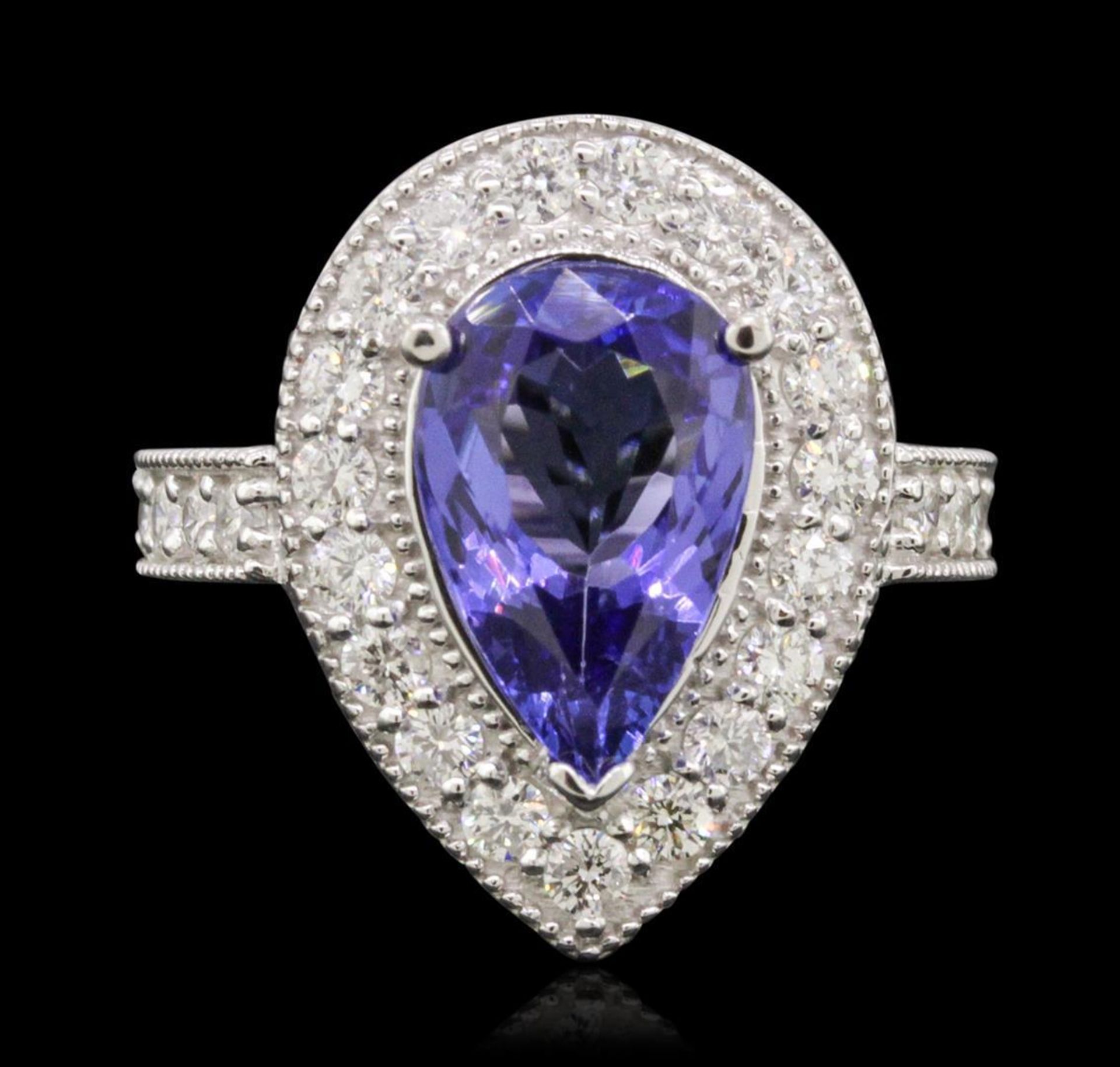 14KT White Gold 2.82 ctw Tanzanite and Diamond Ring