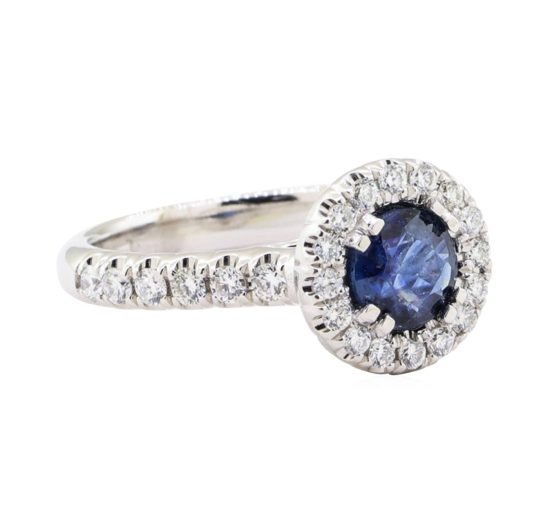 1.42 ctw Sapphire And Diamond Ring - 14KT White Gold