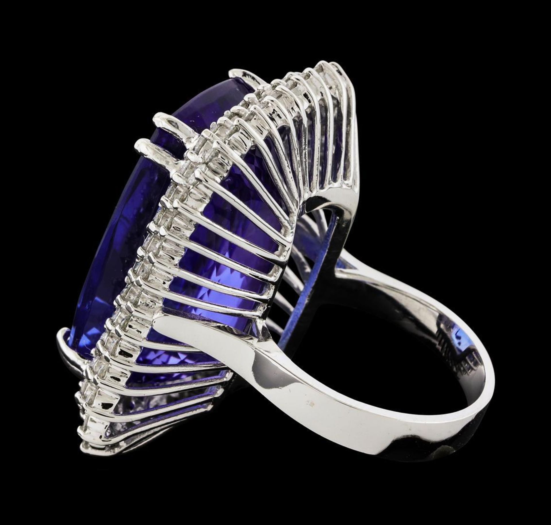 GIA Cert 38.29 ctw Tanzanite and Diamond Ring - 14KT White Gold - Image 3 of 6