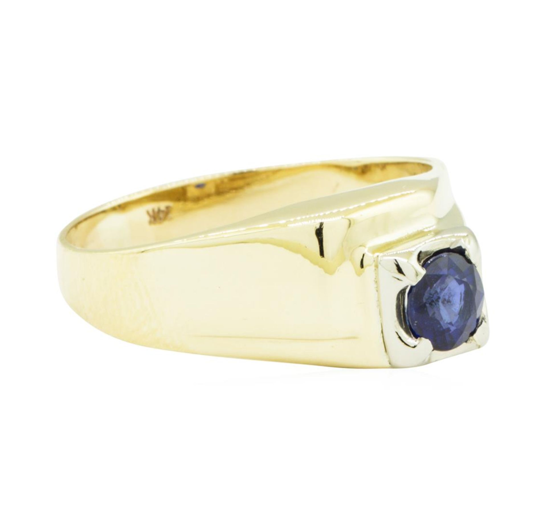 0.99 ctw Blue Sapphire Ring - 14KT Yellow Gold