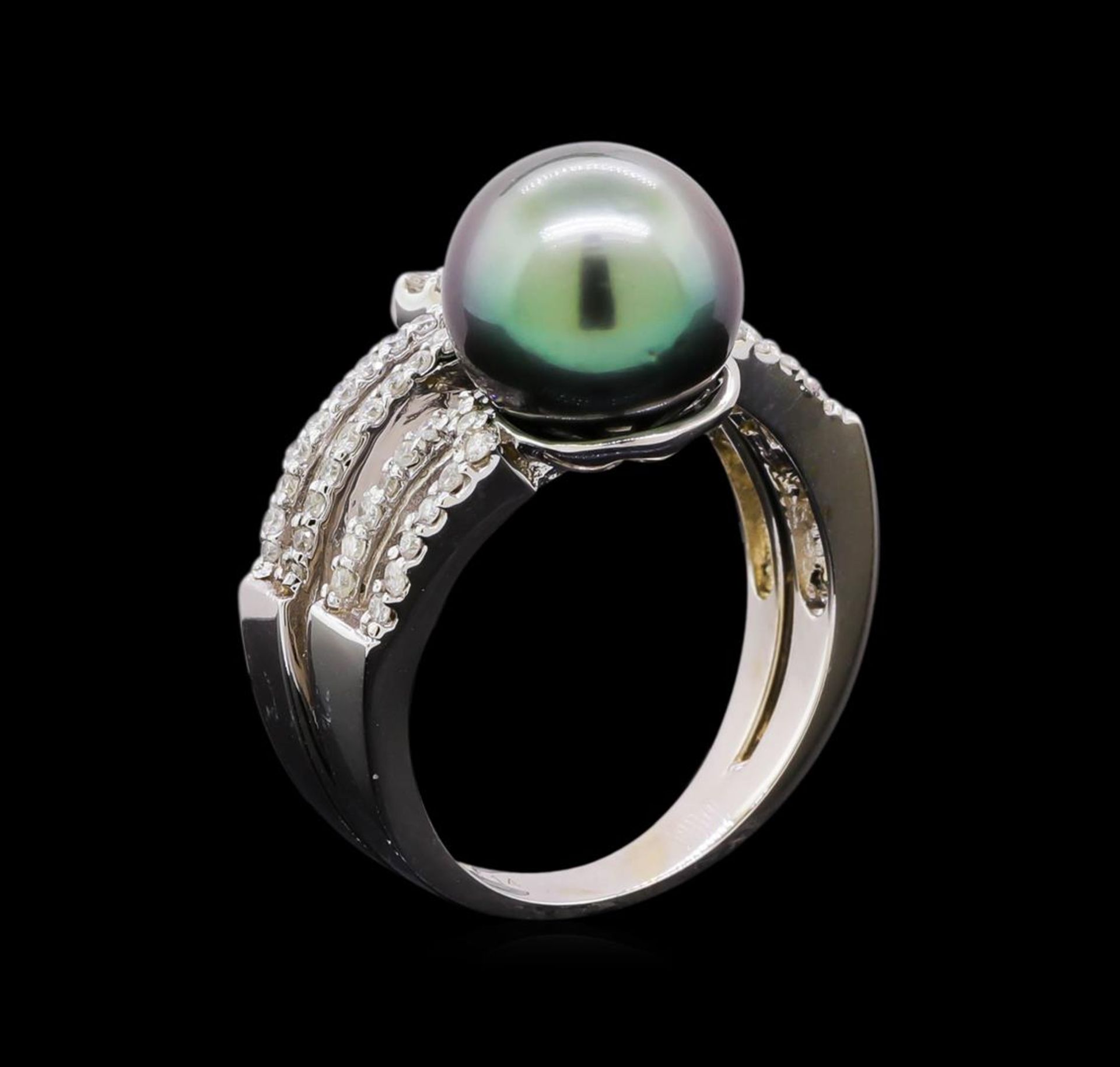 Pearl and Diamond Ring - 14KT White Gold - Image 4 of 5