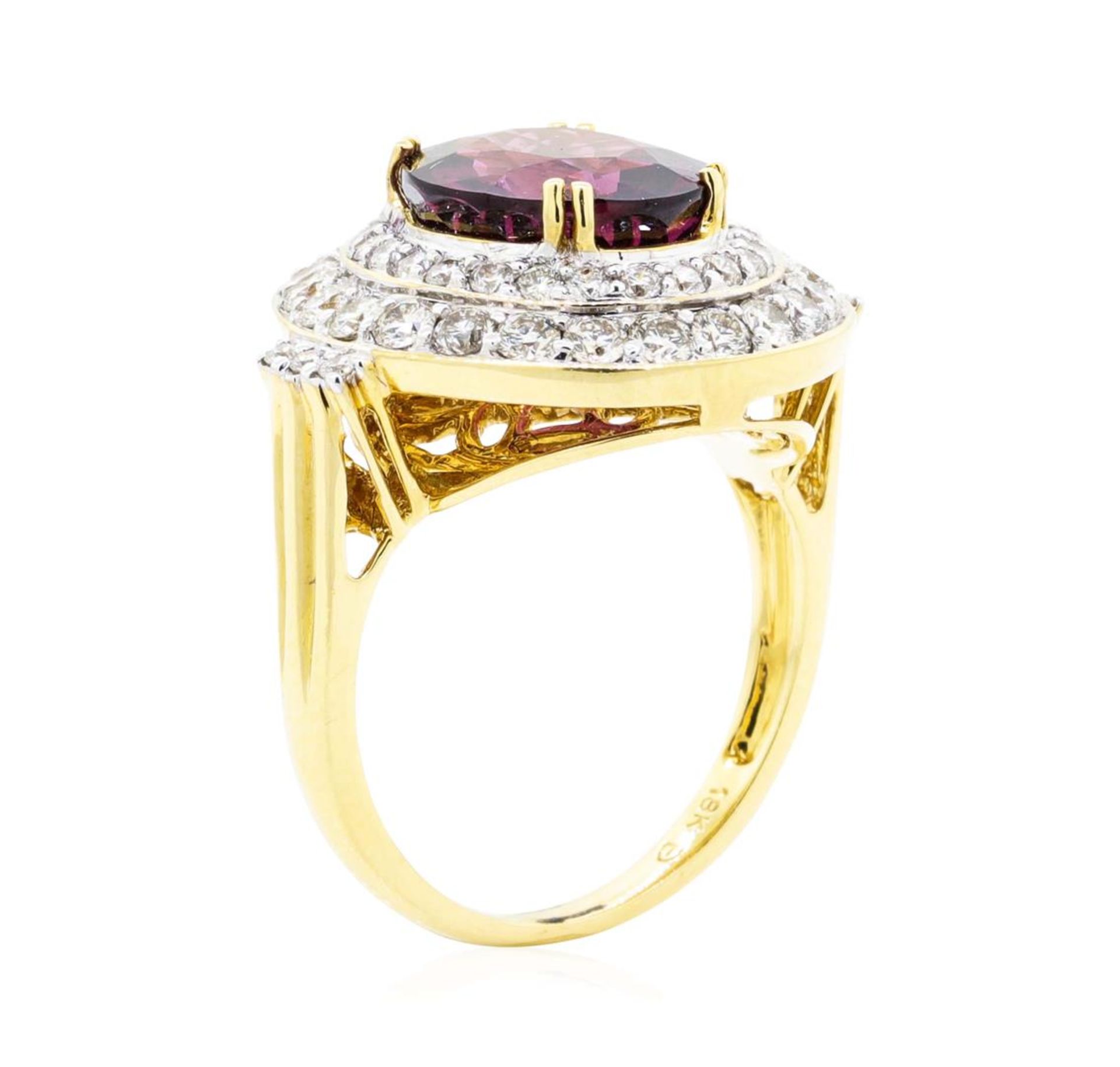 6.64 ctw Oval Mixed Lavender Spinel And Round Brilliant Cut Diamond Ring - 18KT - Image 4 of 5