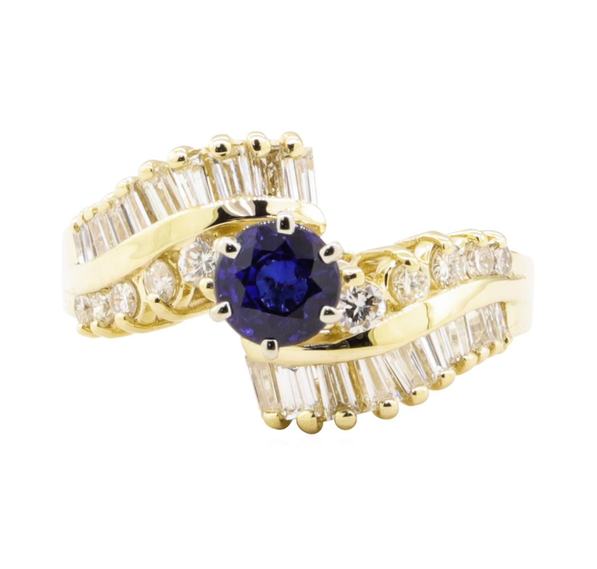 2.03 ctw Blue Sapphire And Diamond Ring - 14KT Yellow Gold - Image 2 of 5