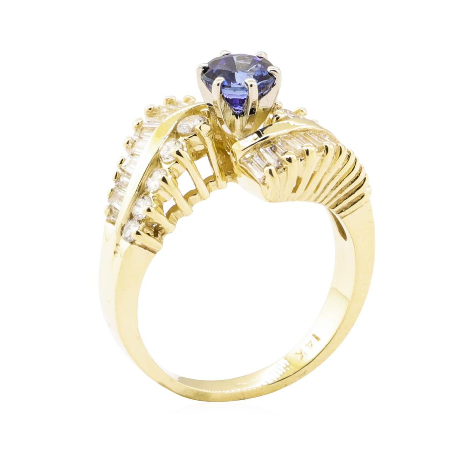 2.03 ctw Blue Sapphire And Diamond Ring - 14KT Yellow Gold - Image 4 of 5