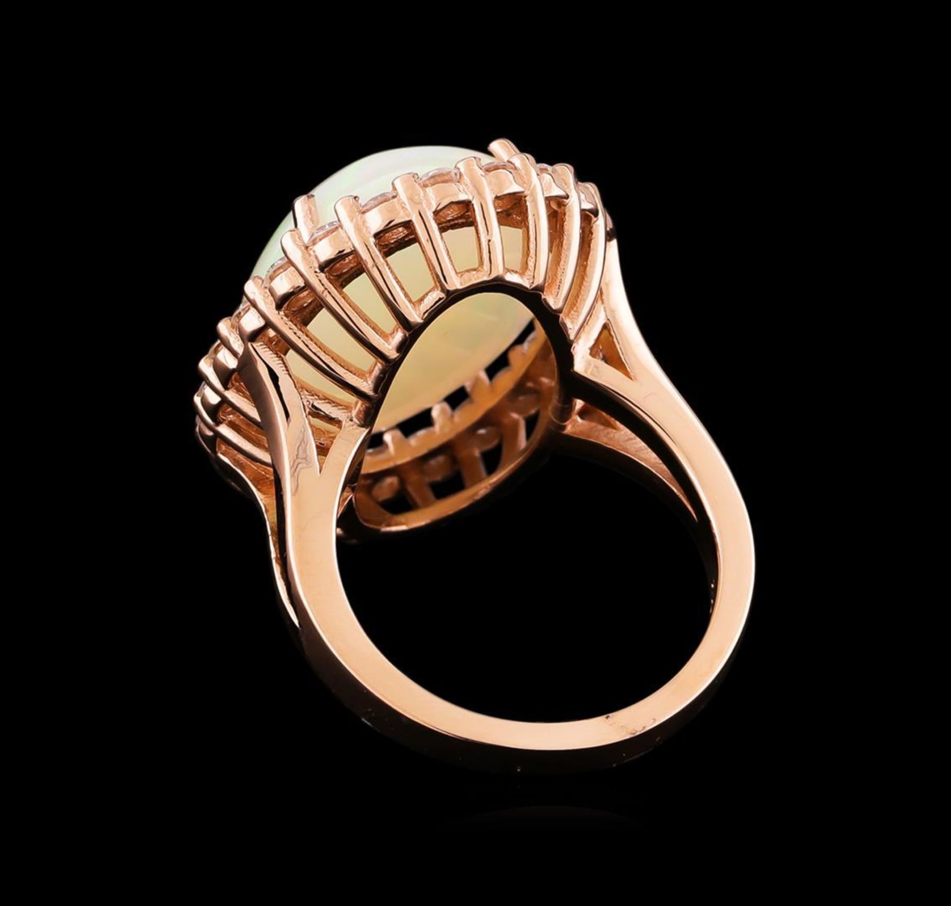 10.00 ctw Opal and Diamond Ring - 14KT Rose Gold - Image 3 of 5