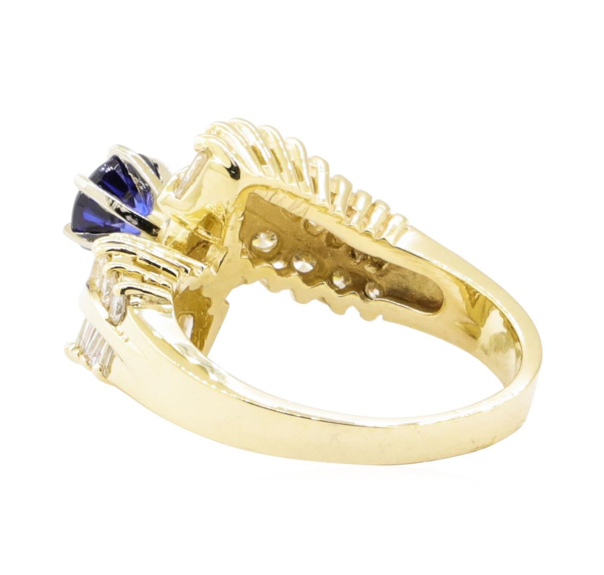 2.03 ctw Blue Sapphire And Diamond Ring - 14KT Yellow Gold - Image 3 of 5