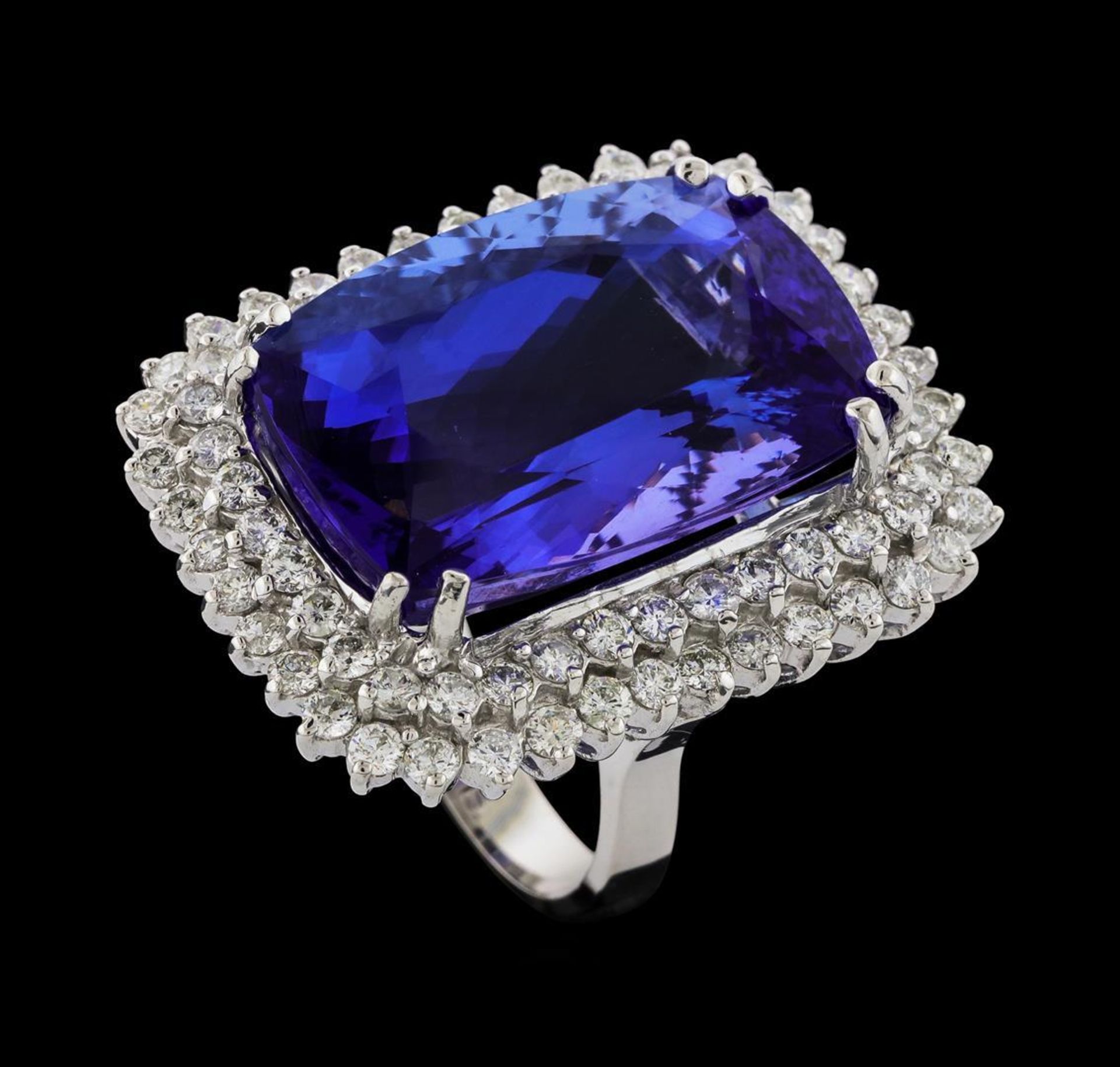 GIA Cert 38.29 ctw Tanzanite and Diamond Ring - 14KT White Gold - Image 4 of 6