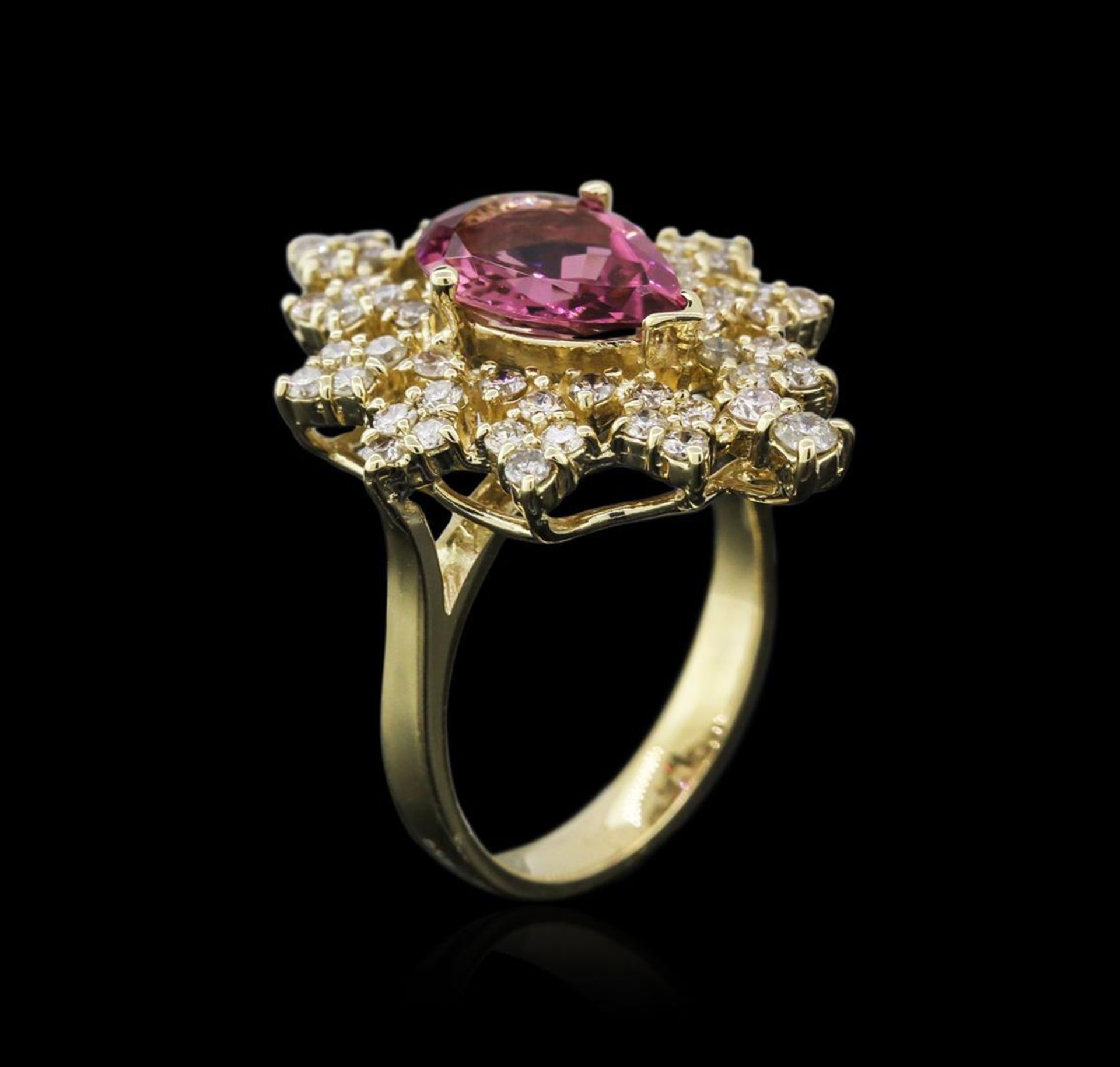 14KT Yellow Gold 3.57 ctw Tourmaline and Diamond Ring - Image 3 of 4