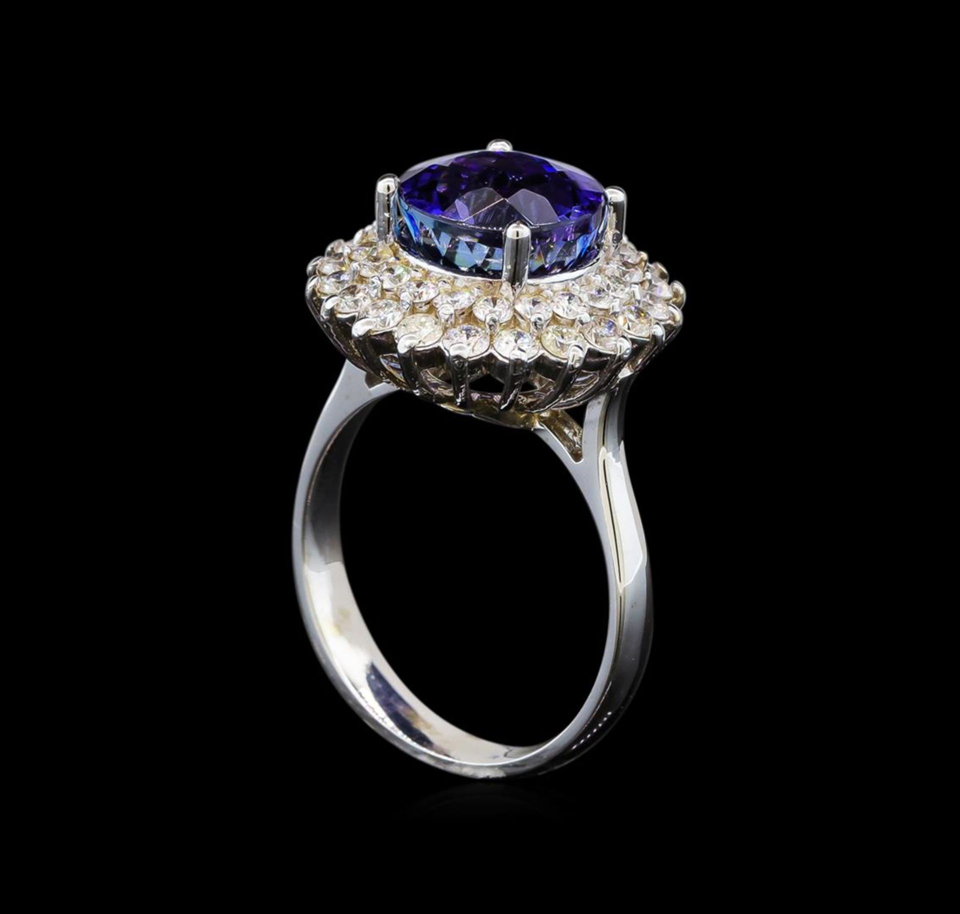 14KT White Gold 4.51 ctw Tanzanite and Diamond Ring - Image 4 of 5