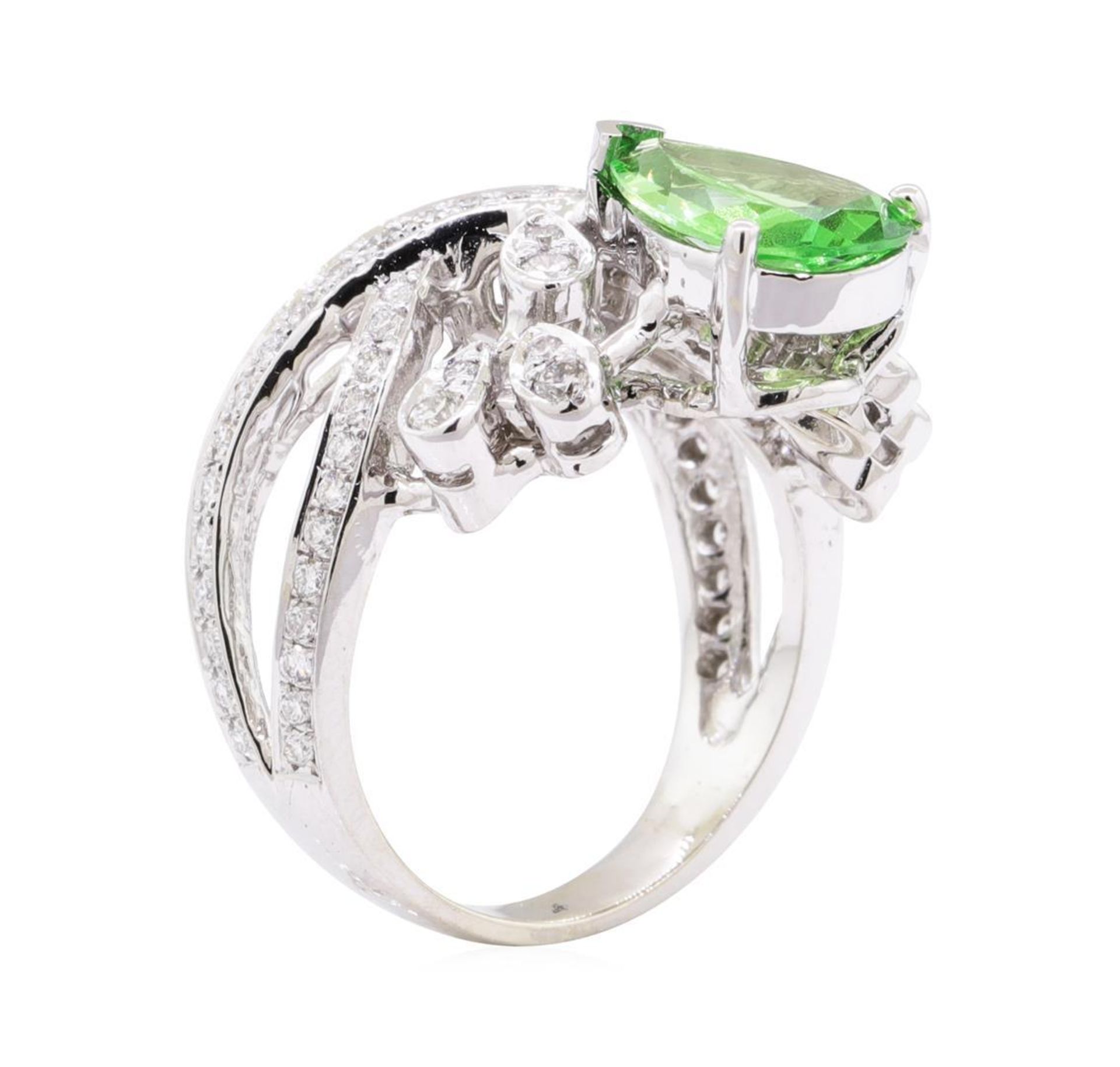 2.23 Tsavorite and Diamond Ring - 14KT White Gold - Image 3 of 4