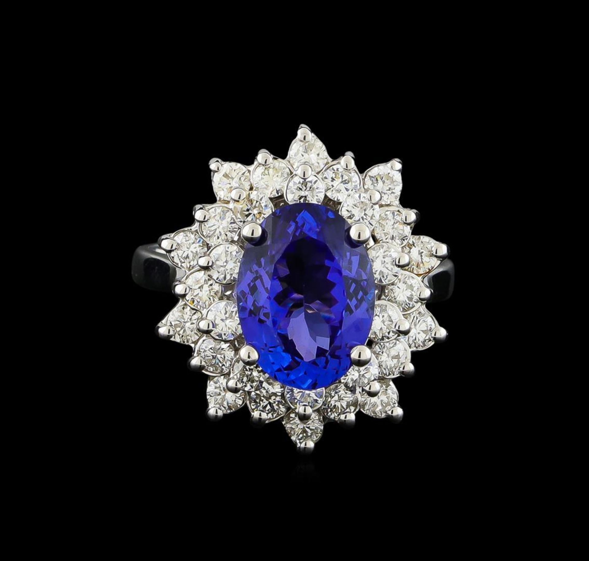 3.50 ctw Tanzanite and Diamond Ring - 14KT White Gold - Image 2 of 5