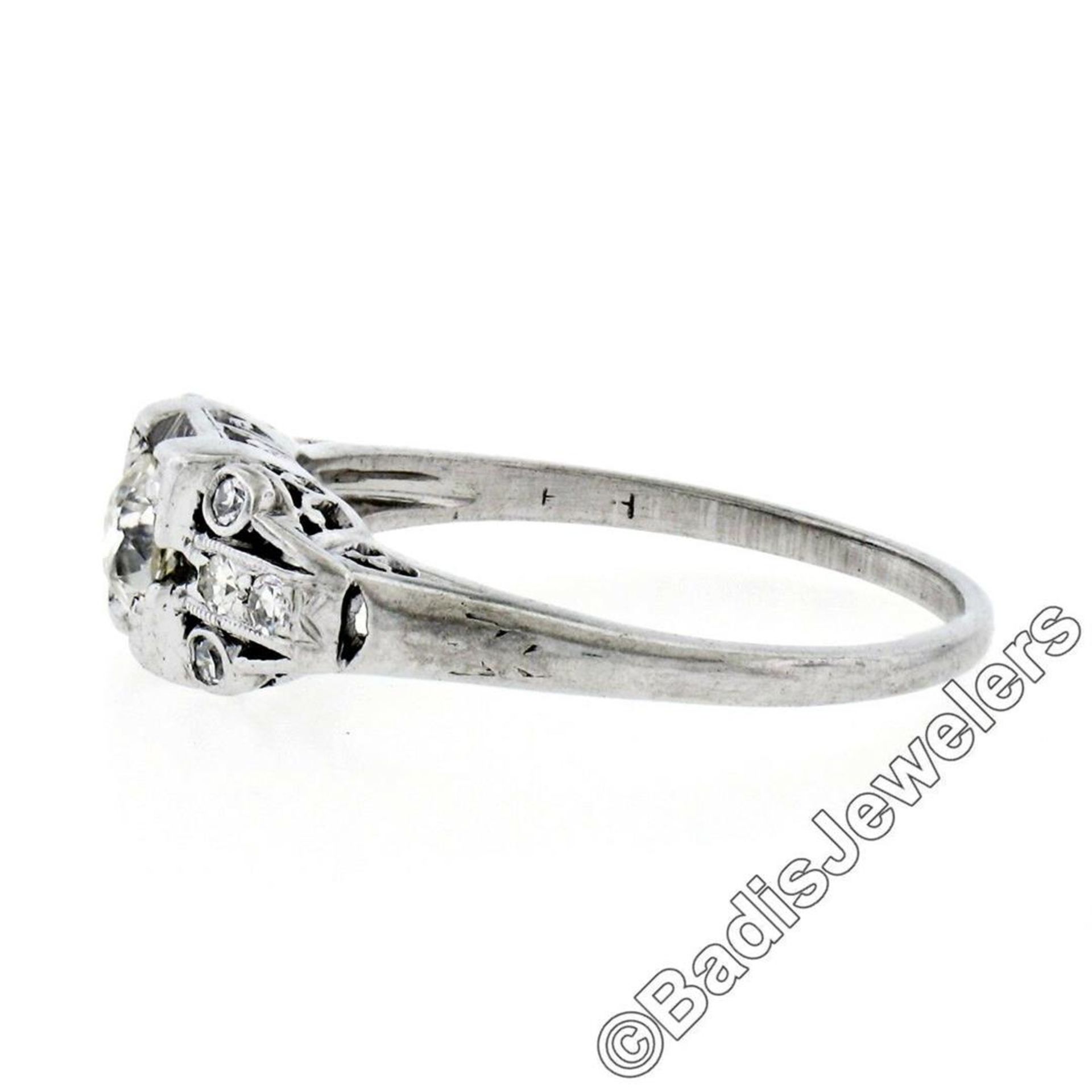 Art Deco Platinum 0.50 ctw Old European Diamond Engagement Ring - Image 7 of 9