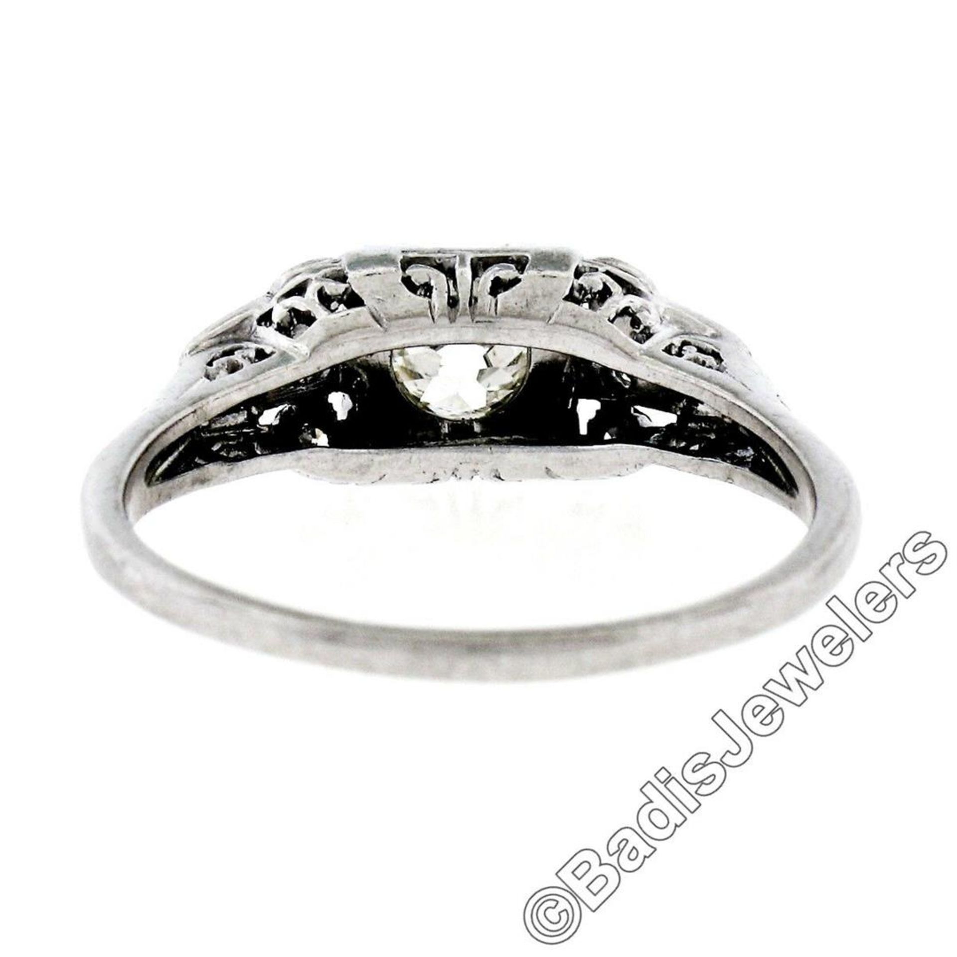 Art Deco Platinum 0.50 ctw Old European Diamond Engagement Ring - Image 9 of 9