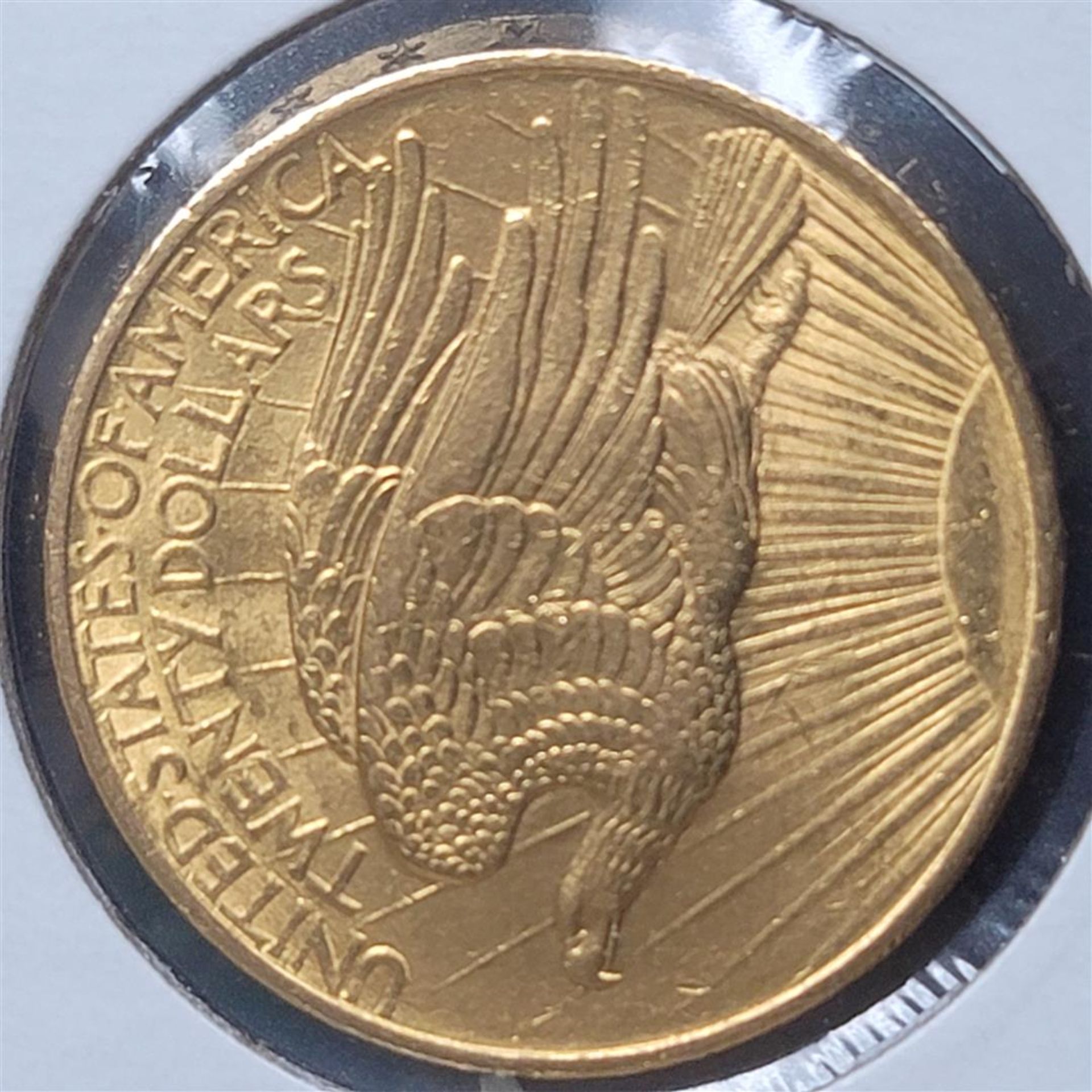 1908 No Motto $20 St. Gaudens Double Eagle Gold Coin CU - Image 2 of 2