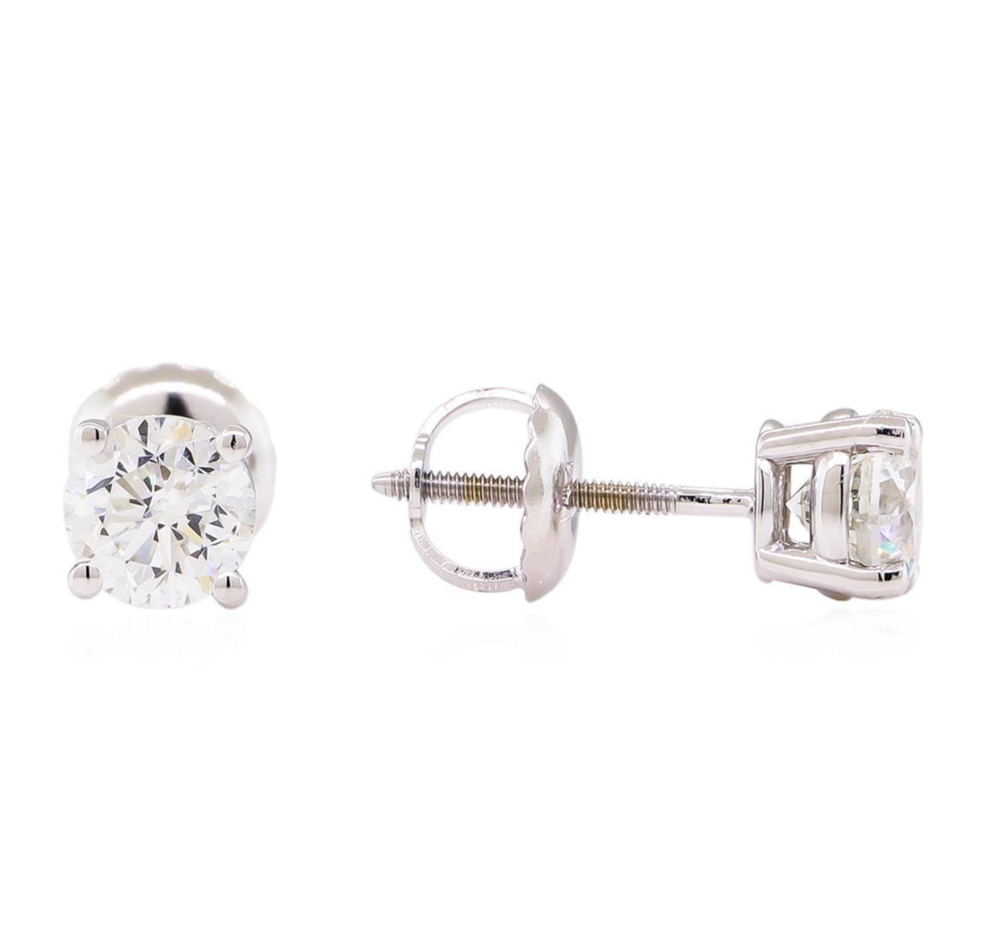 0.96 ctw Diamond Stud Earrings - 14KT White Gold - Image 2 of 3