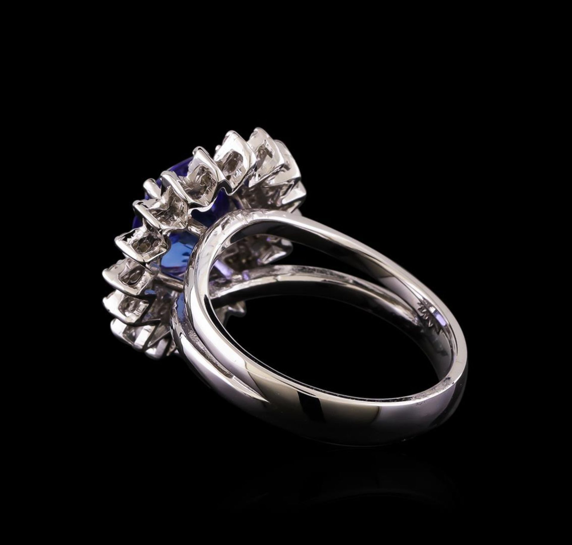 2.60 ctw Tanzanite and Diamond Ring - 14KT White Gold - Image 3 of 5