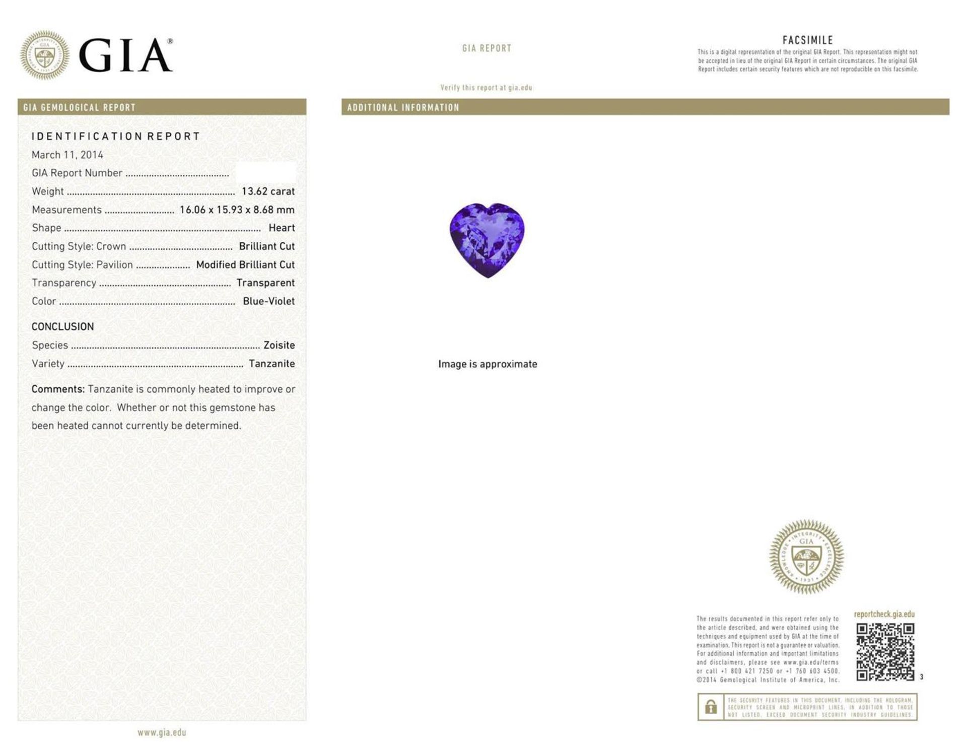 14KT Yellow Gold 13.62 ctw Tanzanite and Diamond Necklace - Image 3 of 4