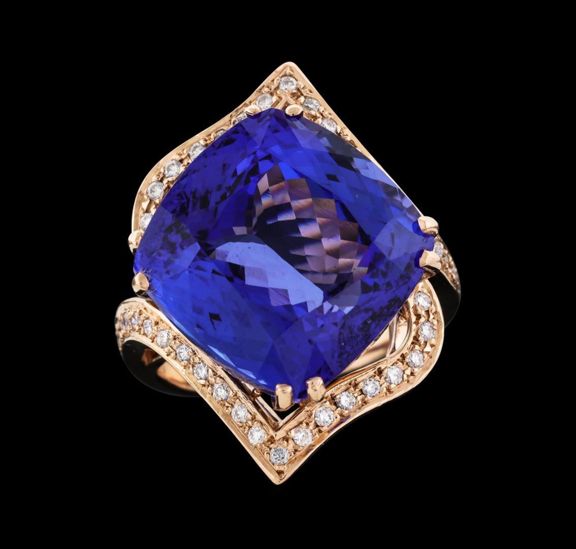 24.05 ctw Tanzanite and Diamond Ring - 14KT Rose Gold - Image 2 of 5