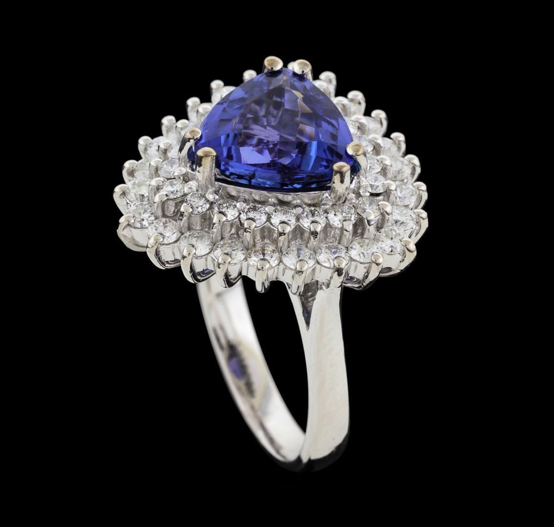 3.62 ctw Tanzanite and Diamond Ring - 14KT White Gold - Image 4 of 5