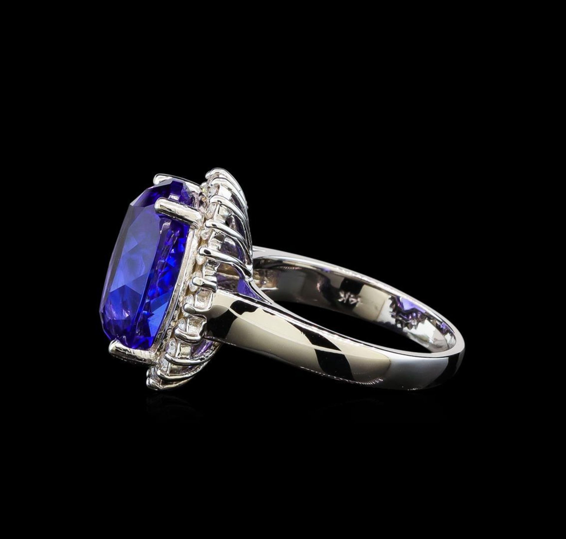 GIA Cert 10.17 ctw Tanzanite and Diamond Ring - 14KT White Gold - Image 3 of 6