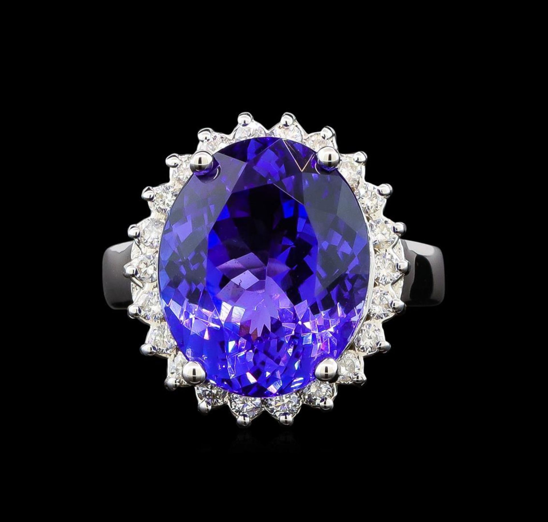 GIA Cert 10.17 ctw Tanzanite and Diamond Ring - 14KT White Gold - Image 2 of 6