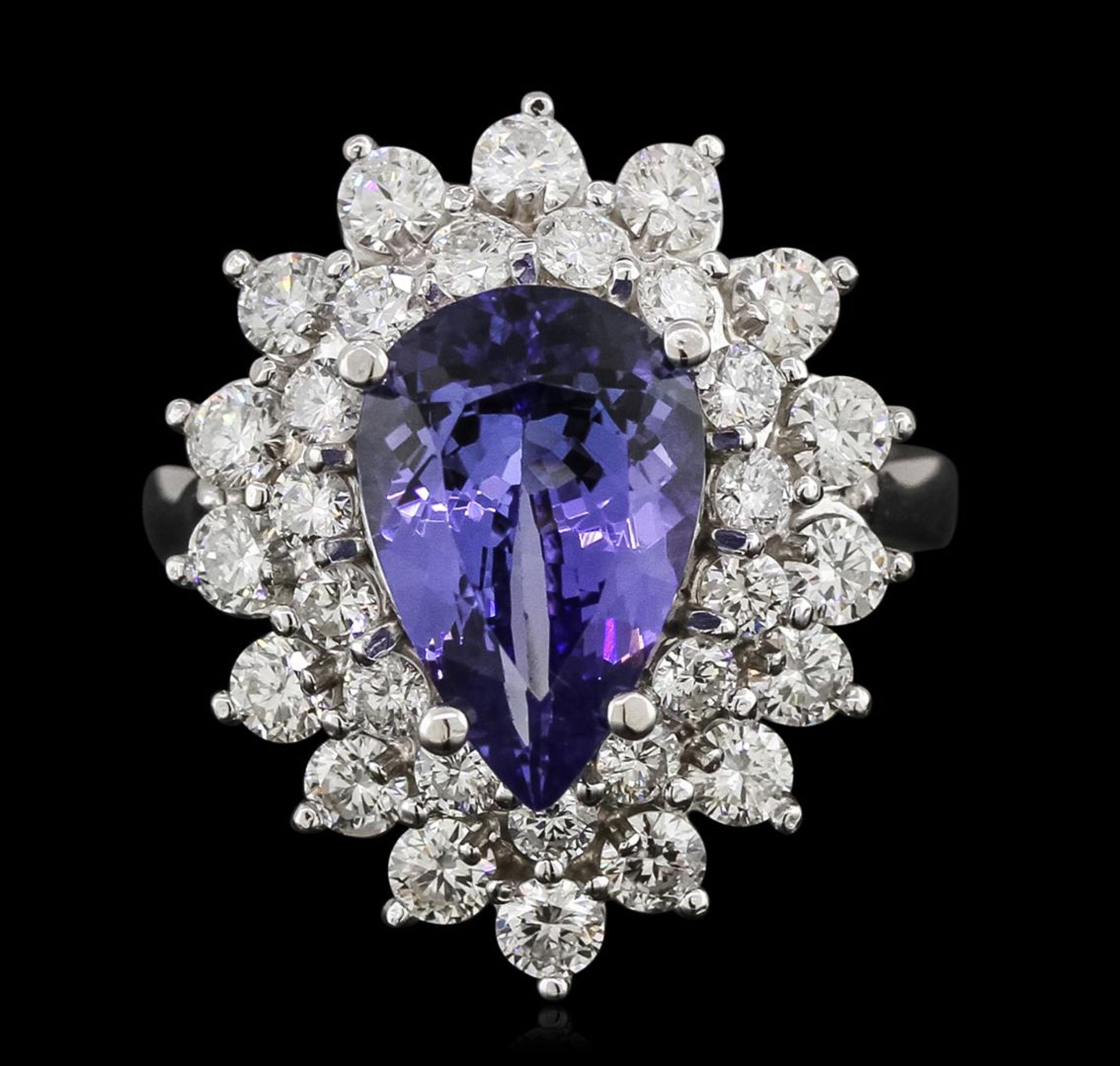 14KT White Gold 3.69 ctw Tanzanite and Diamond Ring - Image 2 of 3