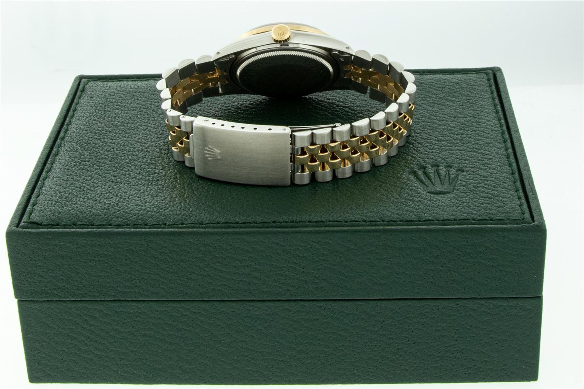 Rolex Mens 2 Tone Black String VS Diamond Oyster Perpetual Datejust Wristwatch - Image 8 of 9