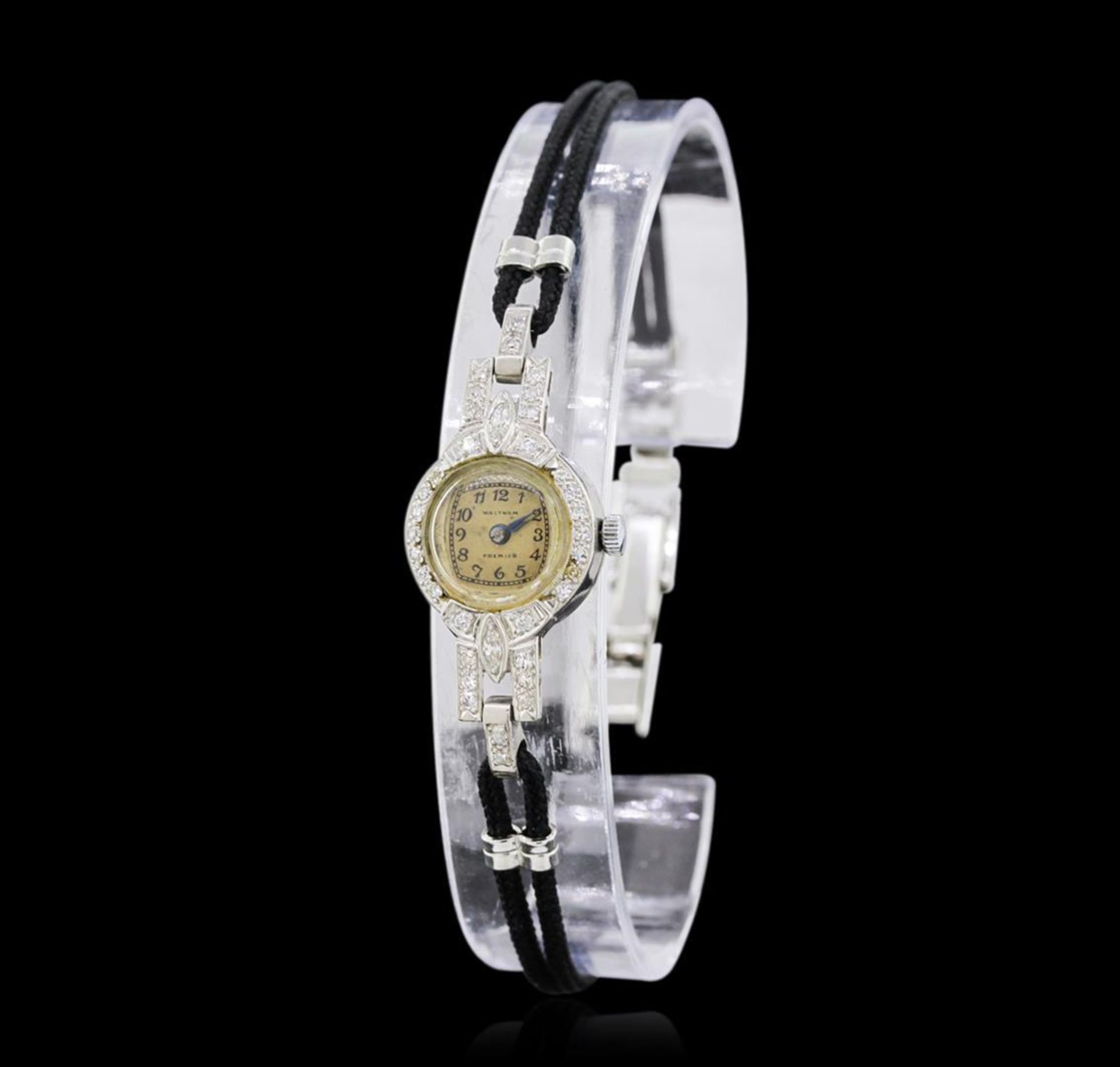 Waltham Platinum Diamond Vintage Ladies Watch - Image 2 of 5