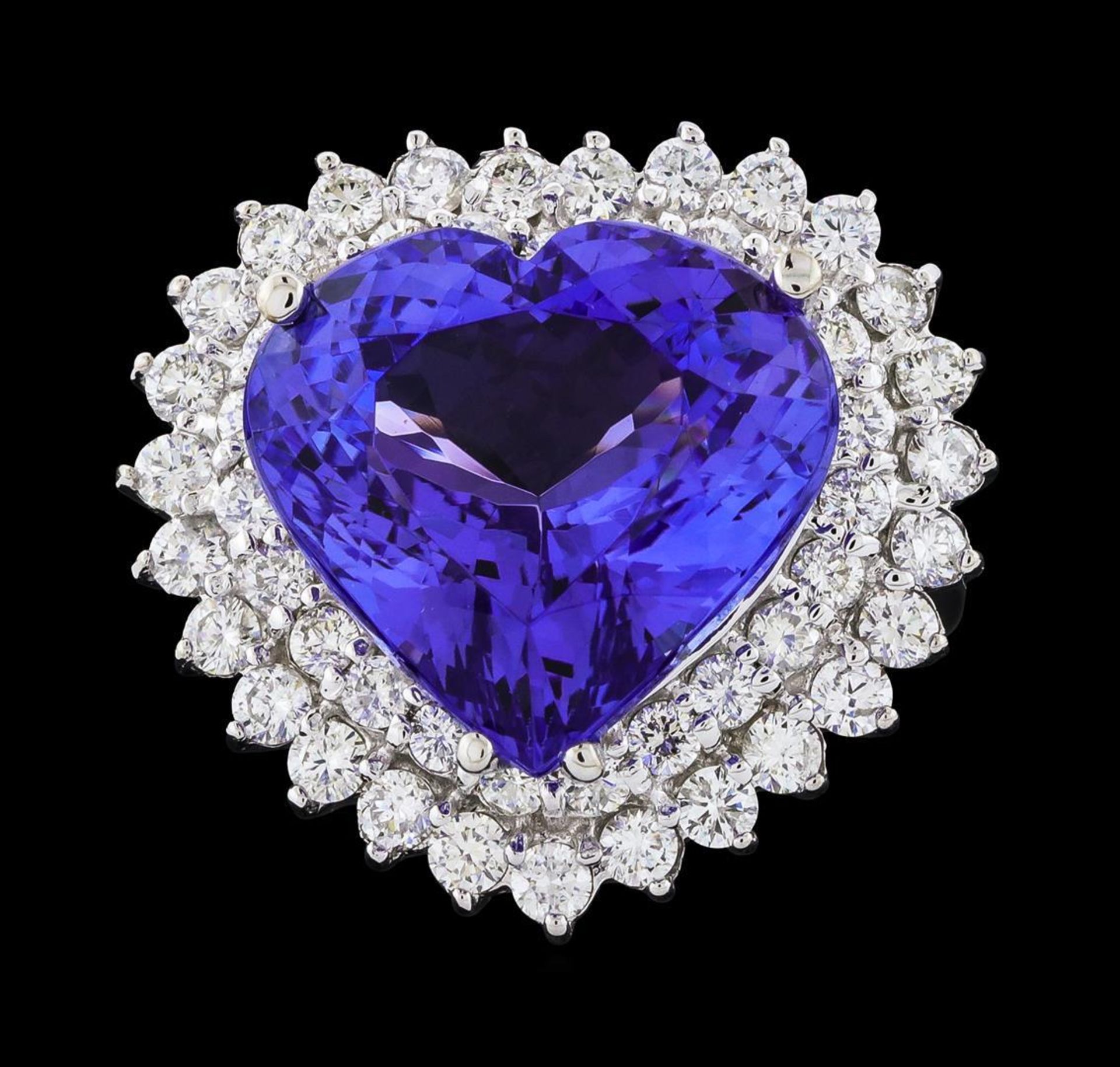 GIA Cert 12.12 ctw Tanzanite and Diamond Ring - 14KT White Gold - Image 2 of 6