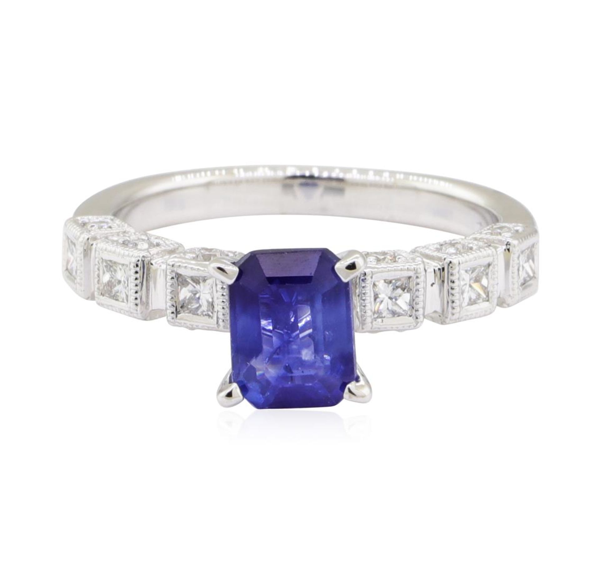 1.75 ctw Sapphire and Diamond Ring - 18KT White Gold - Image 2 of 4