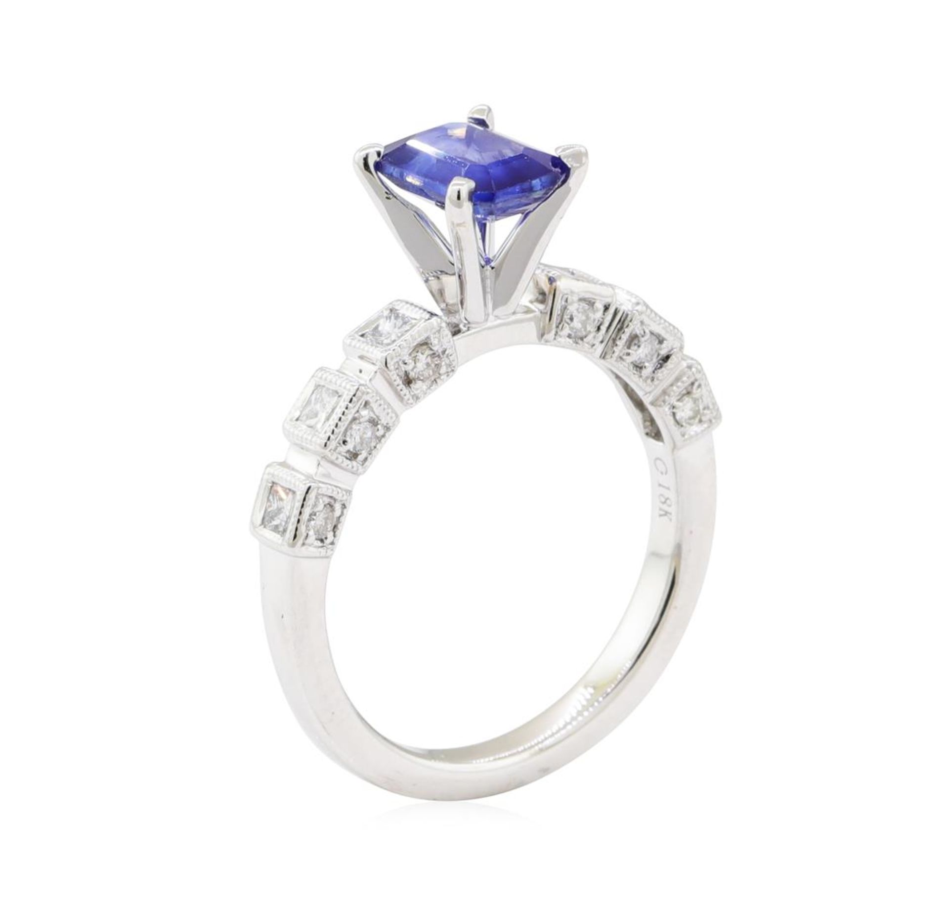 1.75 ctw Sapphire and Diamond Ring - 18KT White Gold - Image 4 of 4