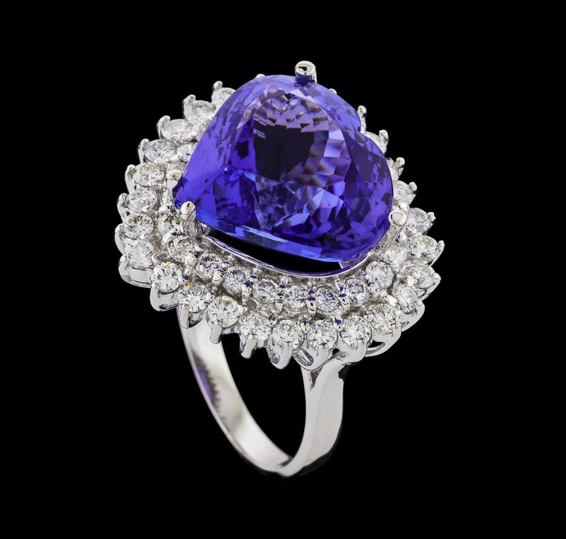 GIA Cert 12.12 ctw Tanzanite and Diamond Ring - 14KT White Gold - Image 4 of 6