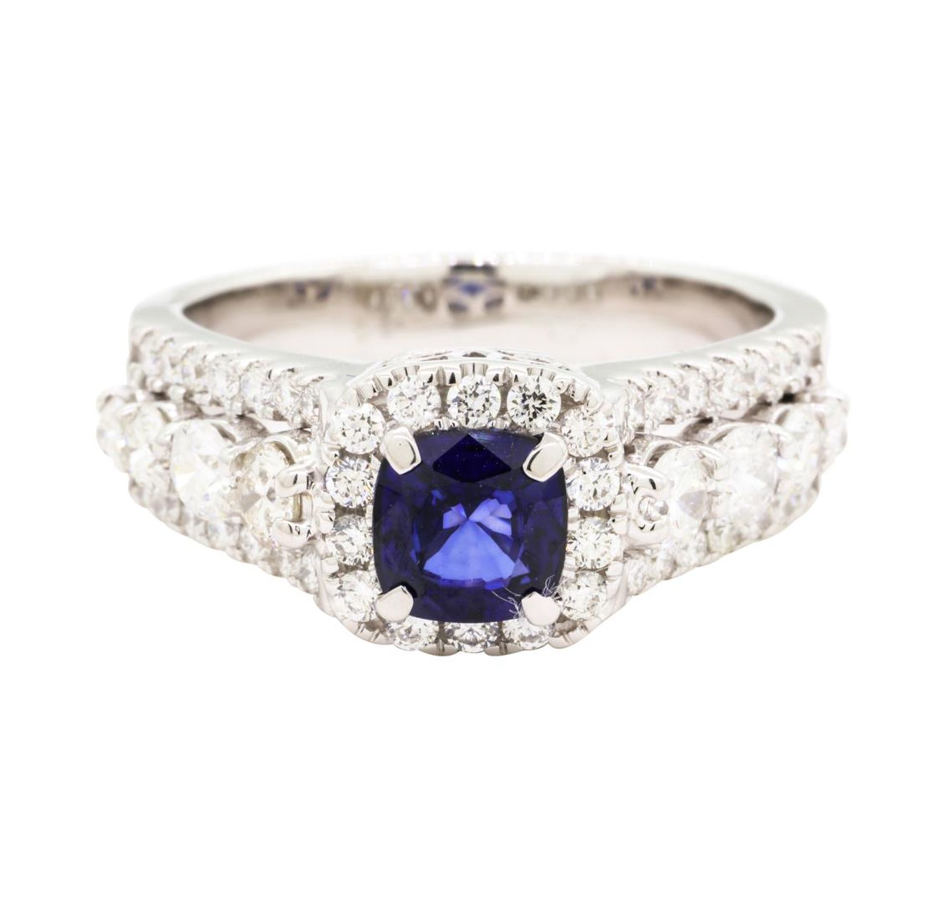 1.86 ctw Sapphire and Diamond Ring - 14KT White Gold - Image 2 of 5