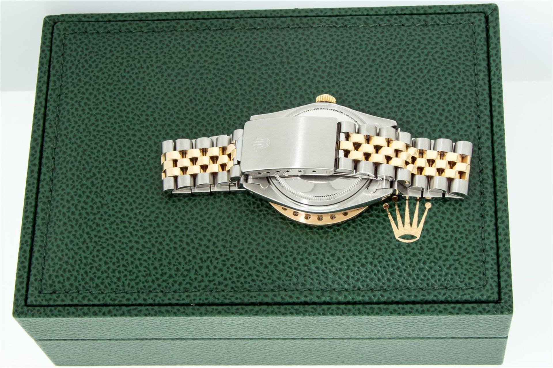 Rolex Mens 2 Tone Blue VS 4 ctw Beadset Diamond Datejust Wristwatch with Rolex B - Image 9 of 9