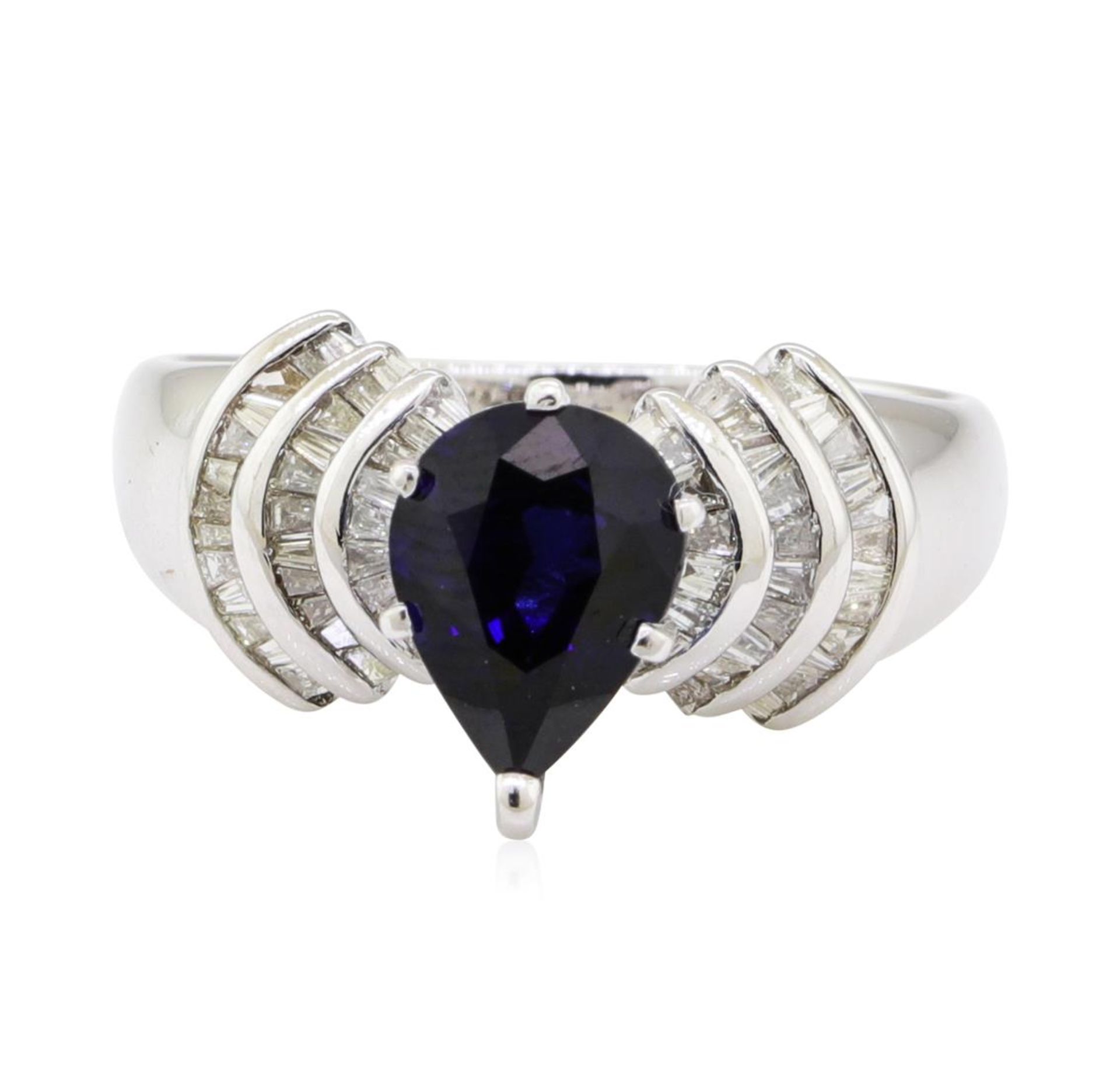 2.40 ctw Sapphire and Diamond Ring - 18KT White Gold - Image 2 of 5