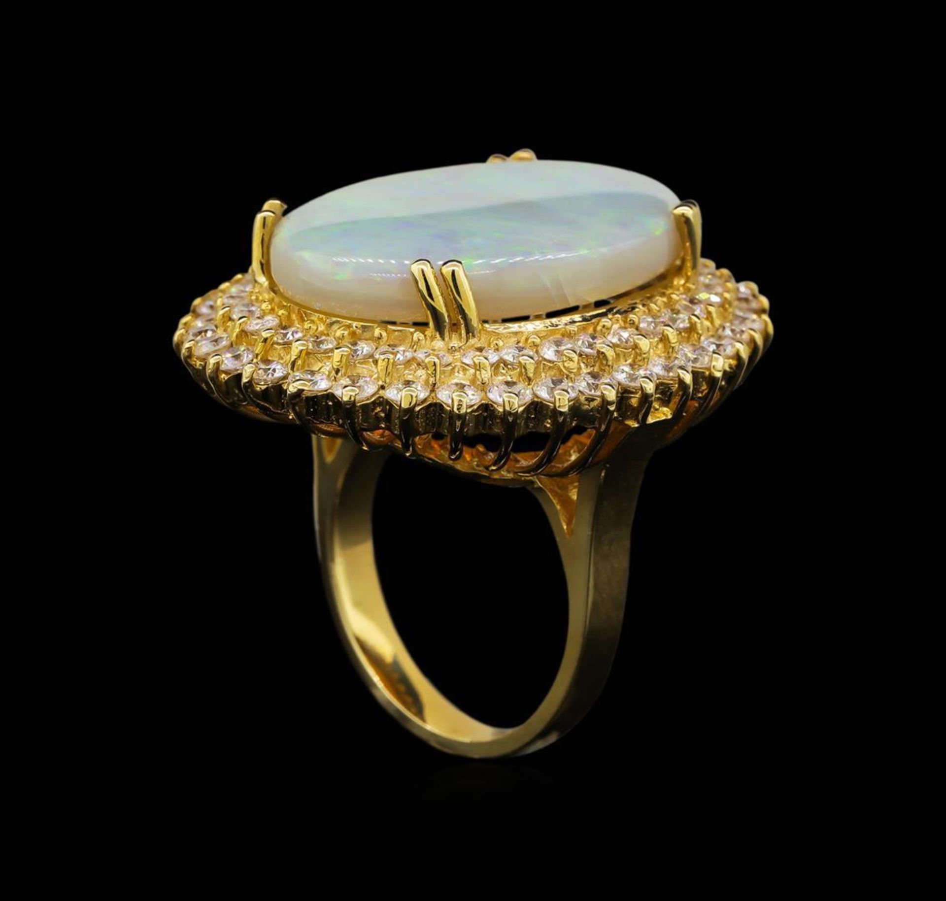 14KT Yellow Gold 8.95 ctw Opal and Diamond Ring - Image 4 of 5