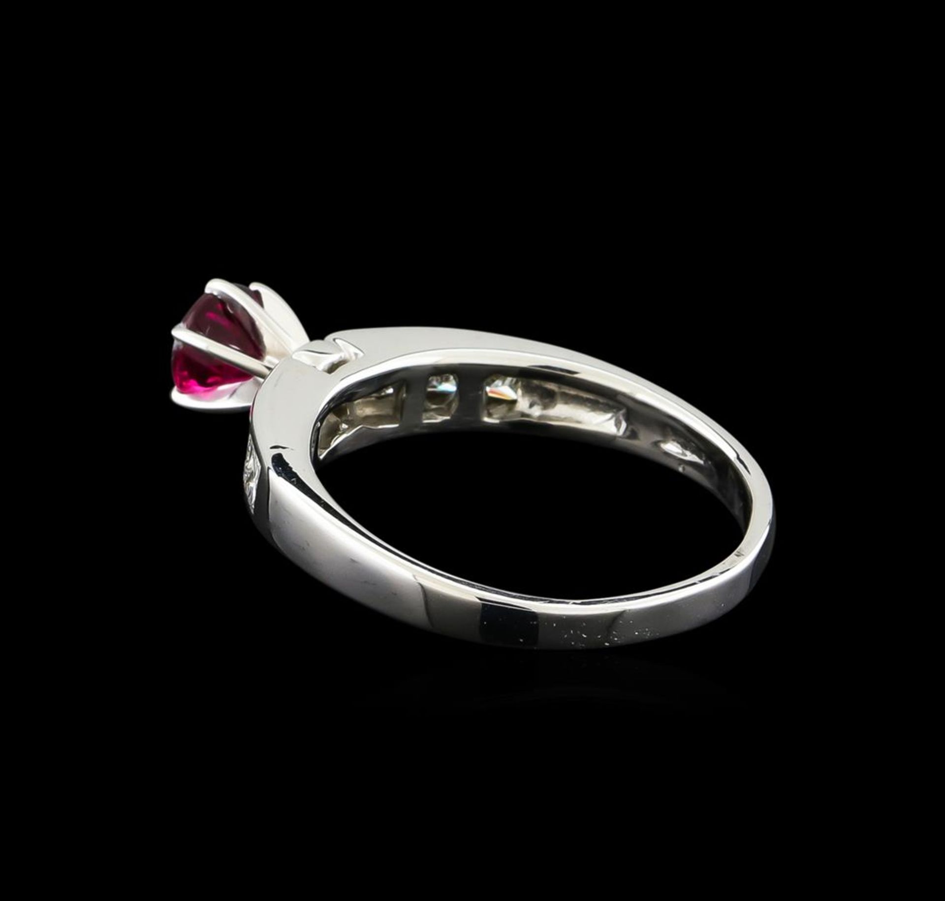 0.75 ctw Pink Tourmaline and Diamond Ring - 14KT White Gold - Image 3 of 5