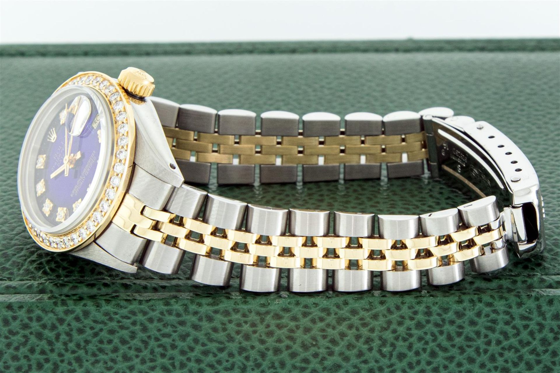 Rolex Ladies 2 Tone Blue Vignette VS Diamond Oyster Perpetual Datejust Wristwatc - Image 5 of 9