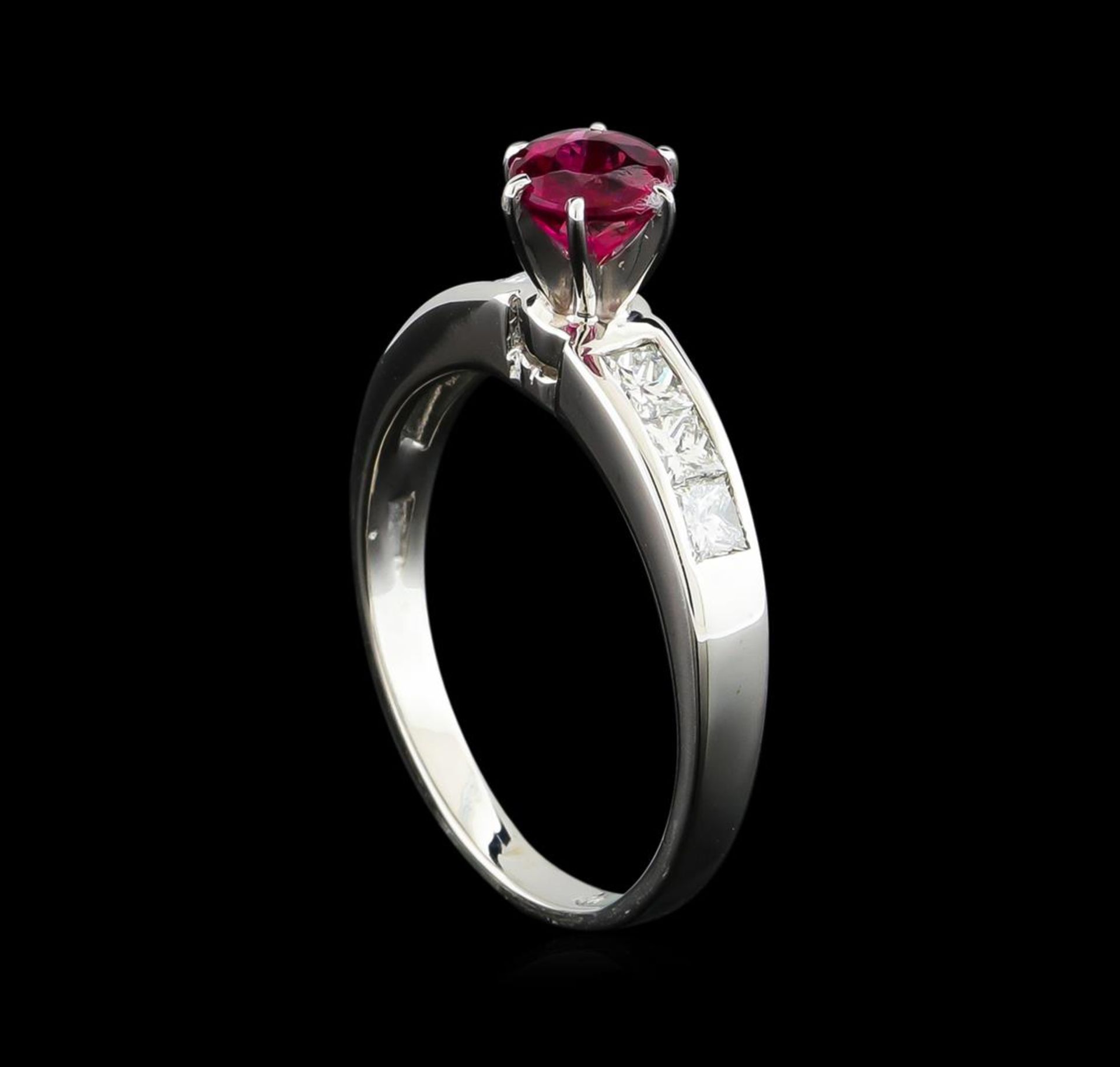 0.75 ctw Pink Tourmaline and Diamond Ring - 14KT White Gold - Image 4 of 5