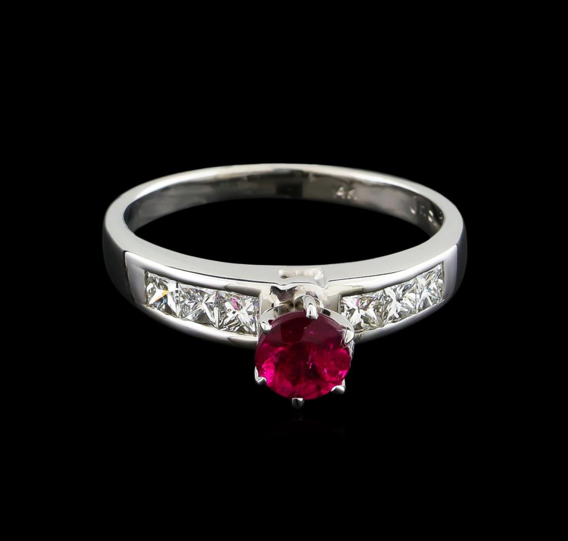 0.75 ctw Pink Tourmaline and Diamond Ring - 14KT White Gold - Image 2 of 5