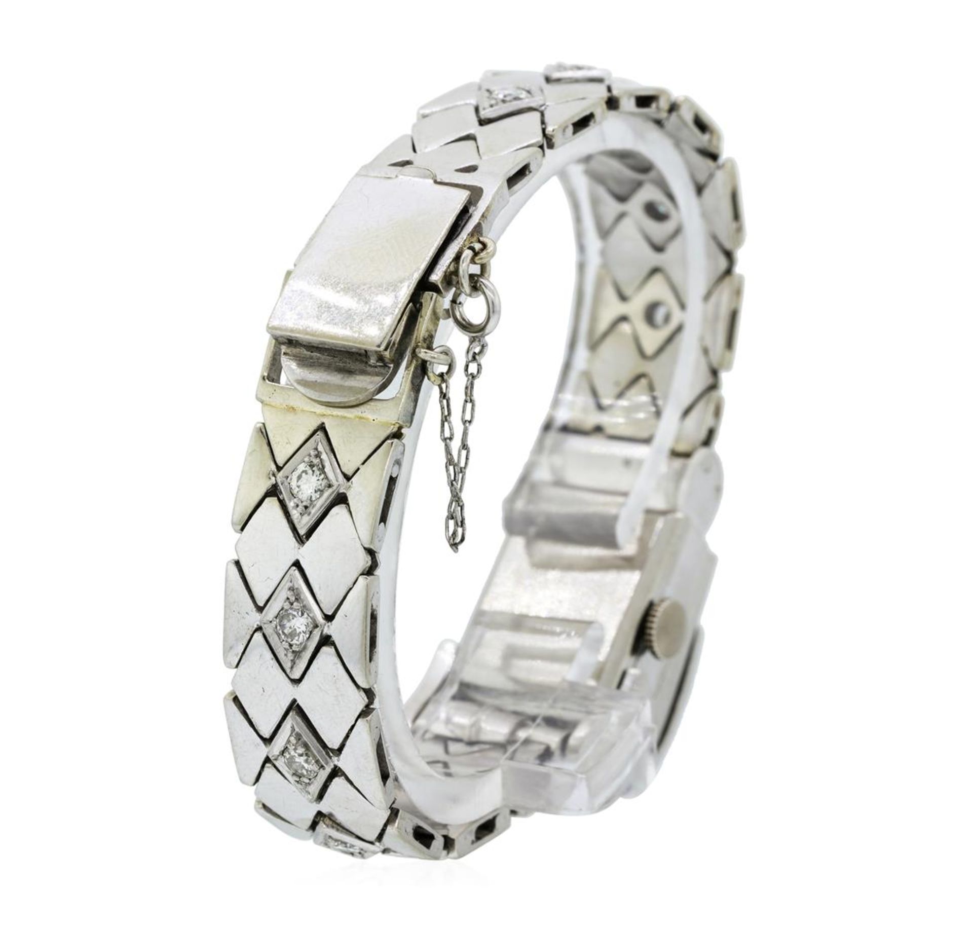 Longines Lady's Bracelet Watch - Platinum and 14KT White Gold - Image 4 of 5