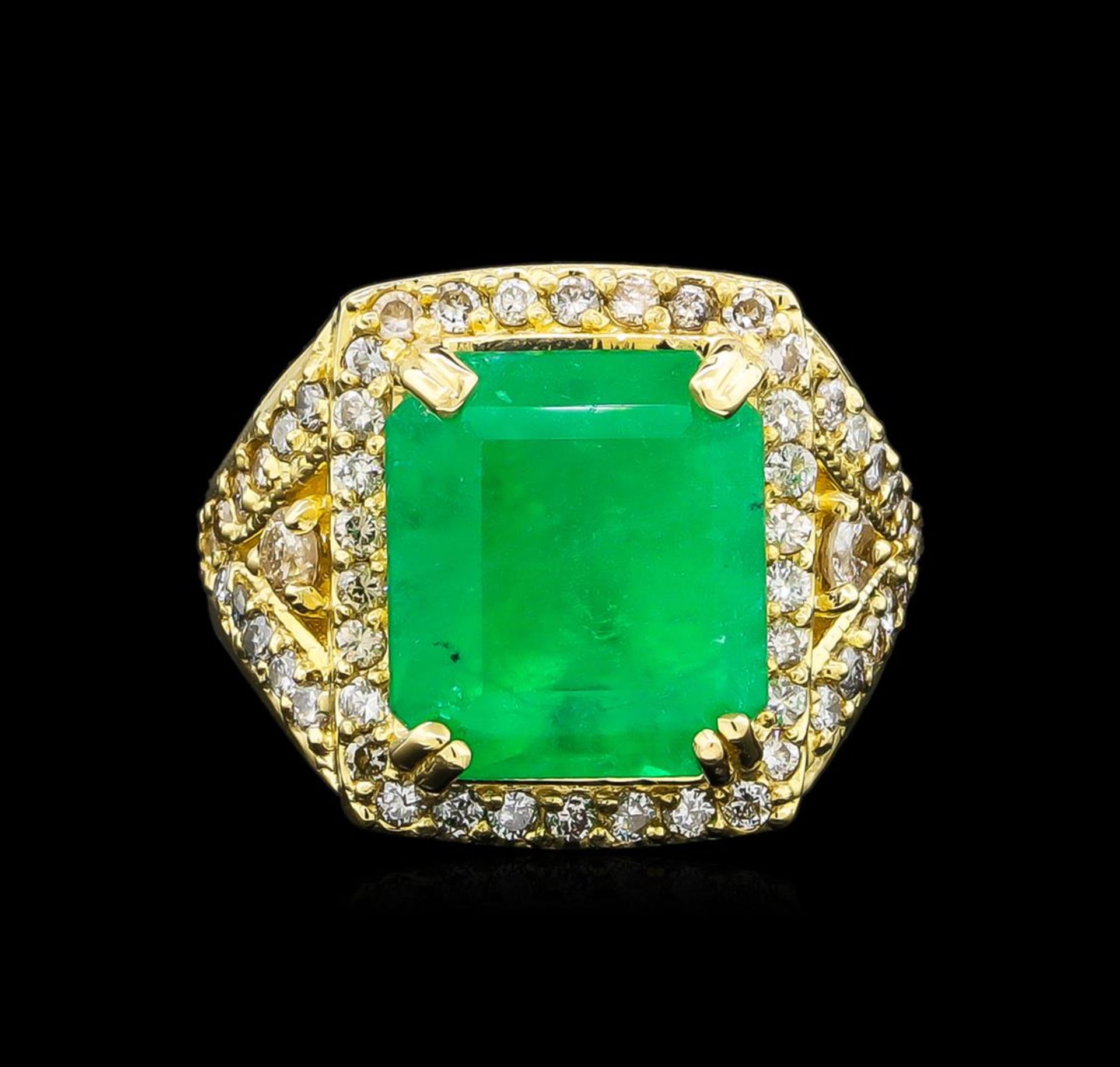 14KT Yellow Gold 9.19 ctw Emerald and Diamond Ring - Image 2 of 5