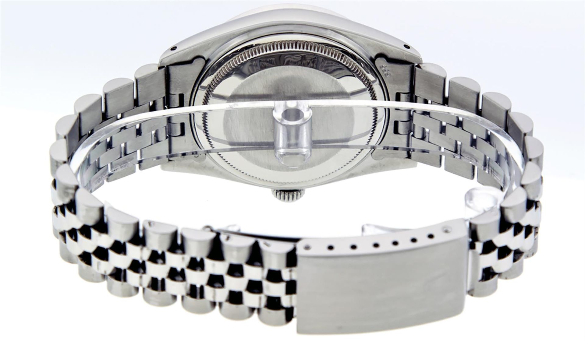 Rolex Mens SS MOP Diamond Lugs & Princess Cut Diamond Datejust Wristwatch 36MM - Image 8 of 9