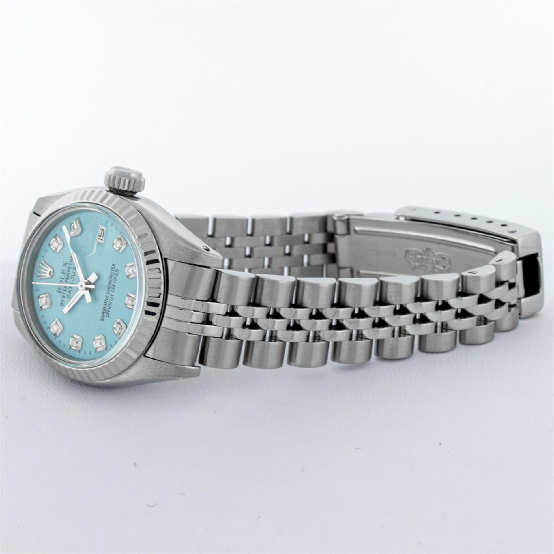 Rolex Ladies Stainless Steel Ice Blue Diamond 26MM Datejust Wristwatch Serviced - Image 3 of 9