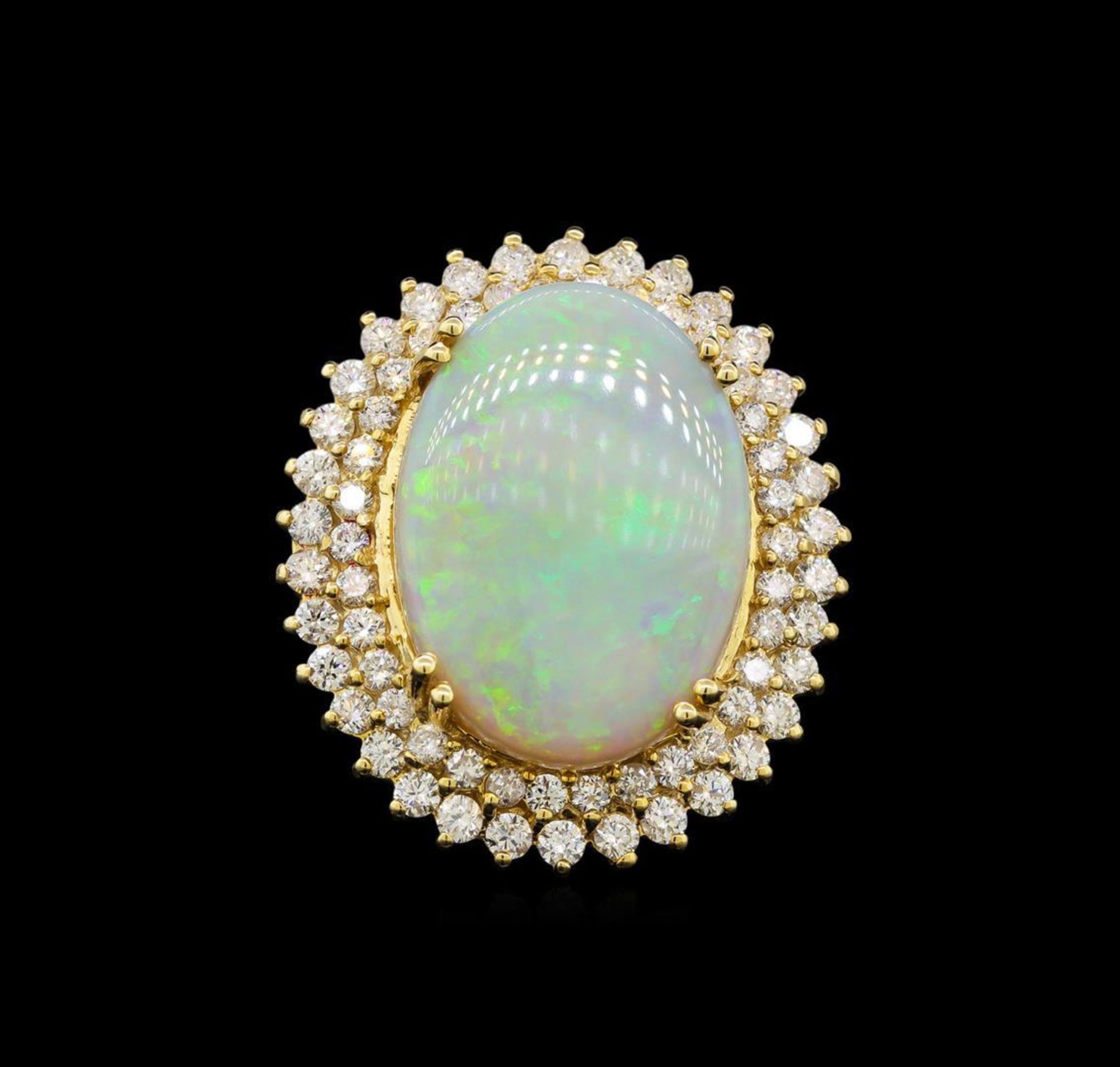 14KT Yellow Gold 8.95 ctw Opal and Diamond Ring - Image 2 of 5