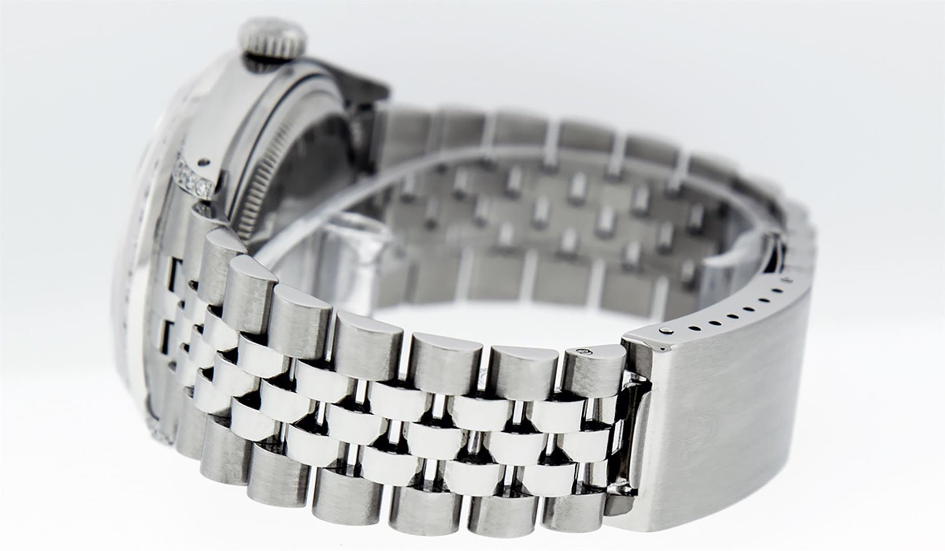 Rolex Mens SS MOP Diamond Lugs & Princess Cut Diamond Datejust Wristwatch 36MM - Image 9 of 9