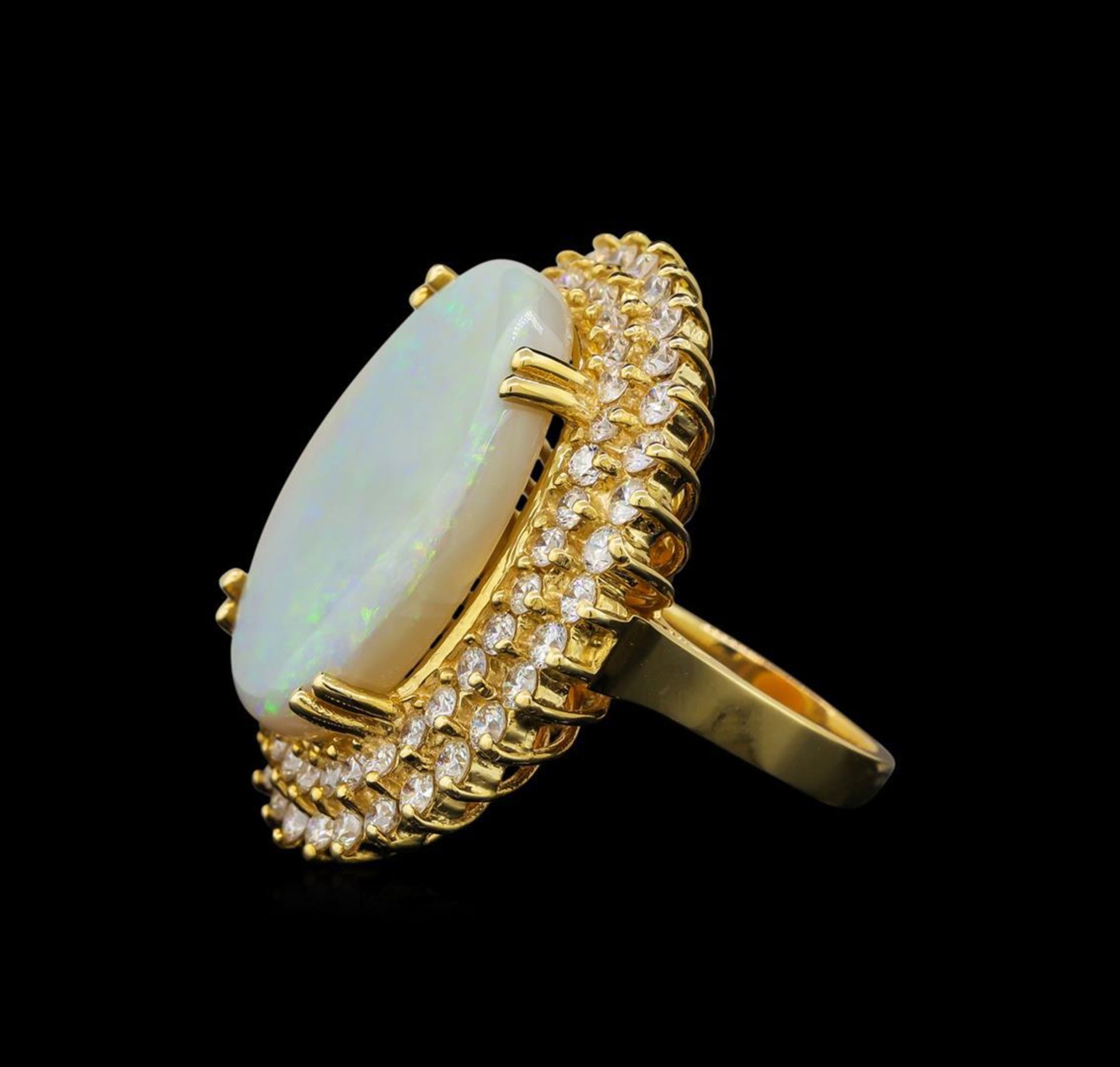 14KT Yellow Gold 8.95 ctw Opal and Diamond Ring - Image 3 of 5