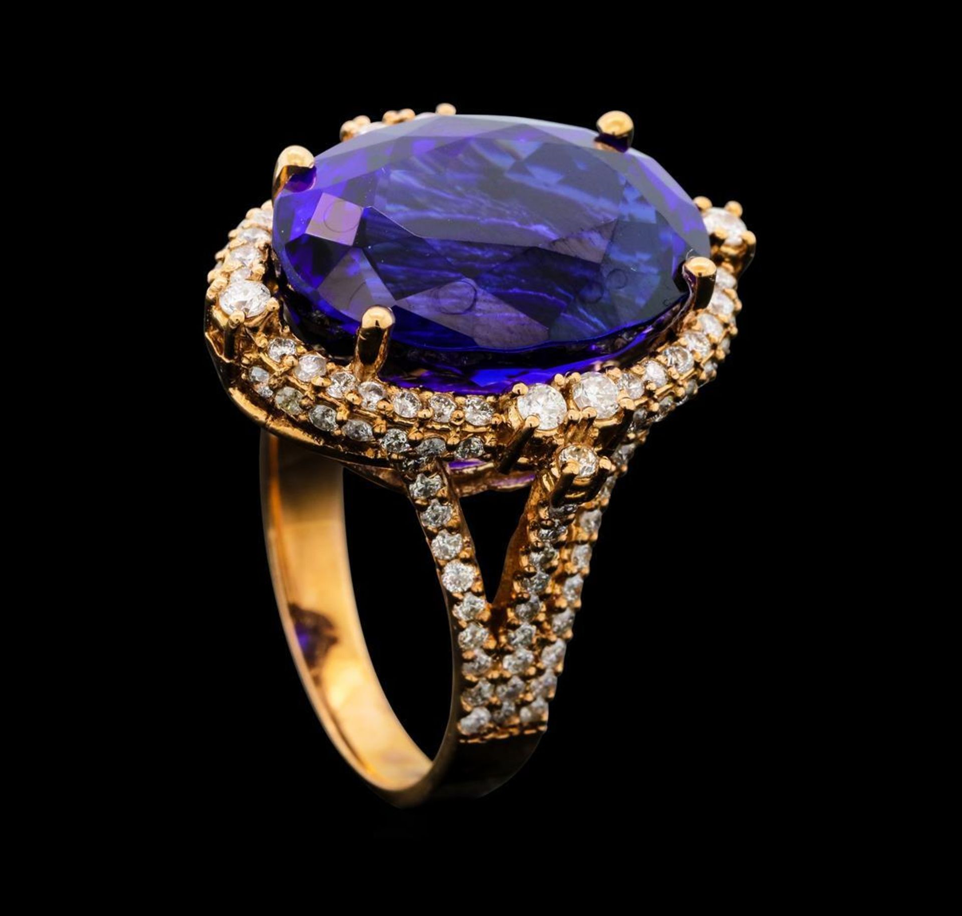 16.75 ctw Tanzanite and Diamond Ring - 14KT Rose Gold - Image 4 of 6